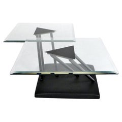 Vintage Postmodern 1980s Adjustable Cocktail Table by Italian Manufacturer Bellato