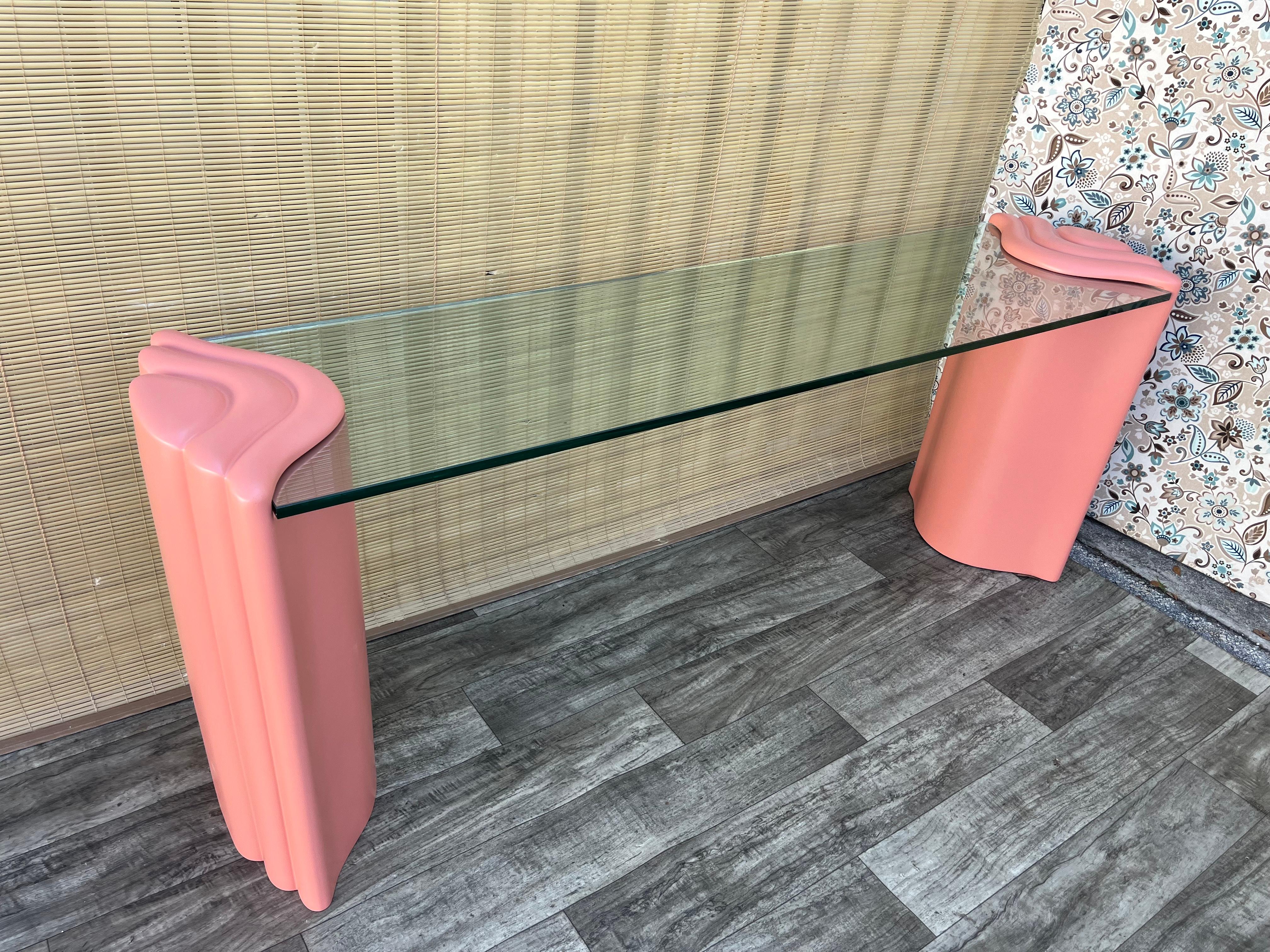 Postmodern 1980s Art Deco Revival Style Console/ Entry Table. Circa 1980s In Good Condition For Sale In Miami, FL