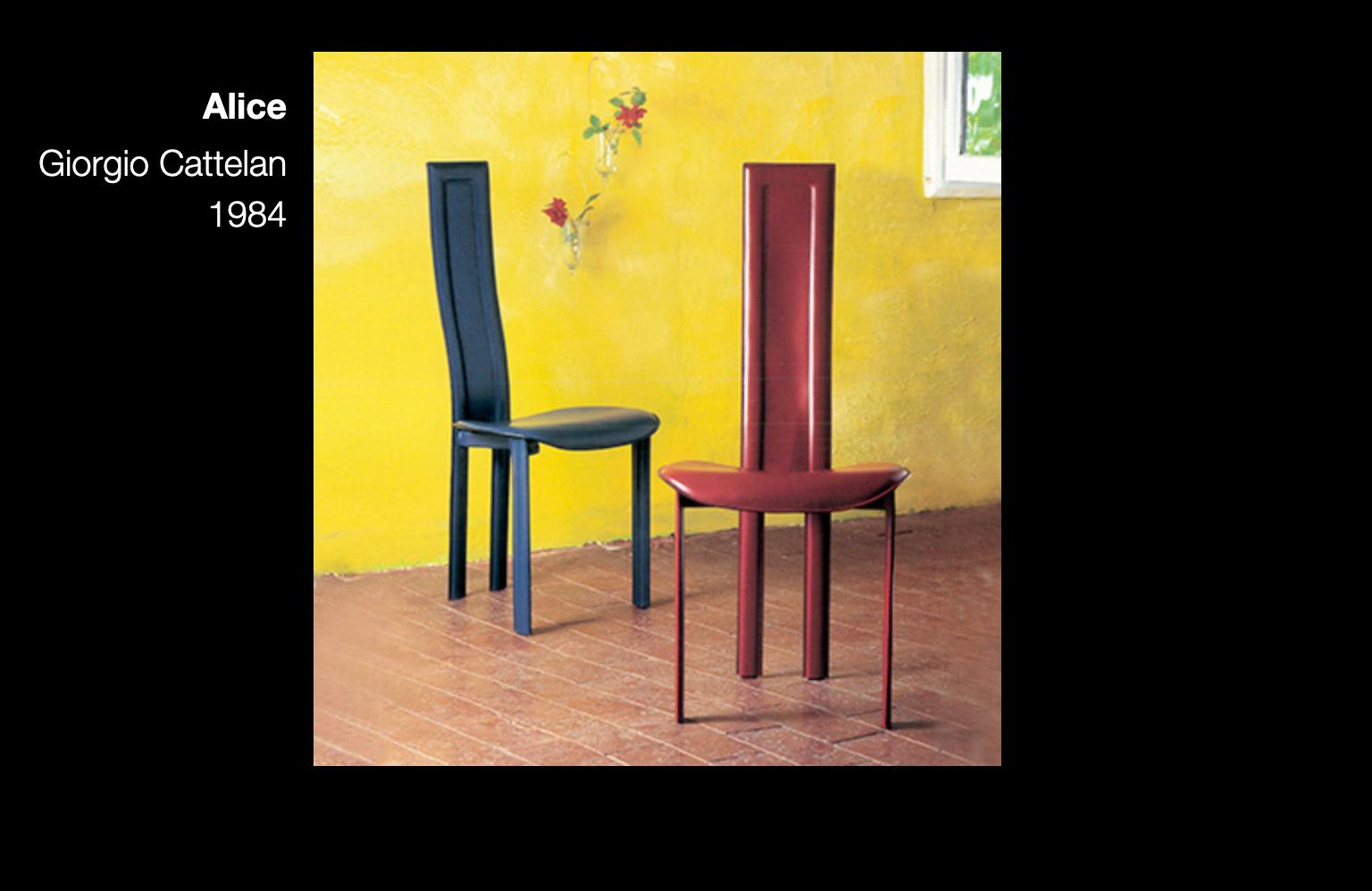 Postmoderne Ikon-Stühle „Alice“ von Giorgio Cattelan für Cattelan Ita, 1980er Jahre, Design (Italienisch) im Angebot
