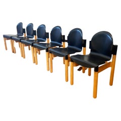 Sillas apilables postmodernas Flex 2000 de los años 80 por Gerd Lange para Thonet, madera de haya