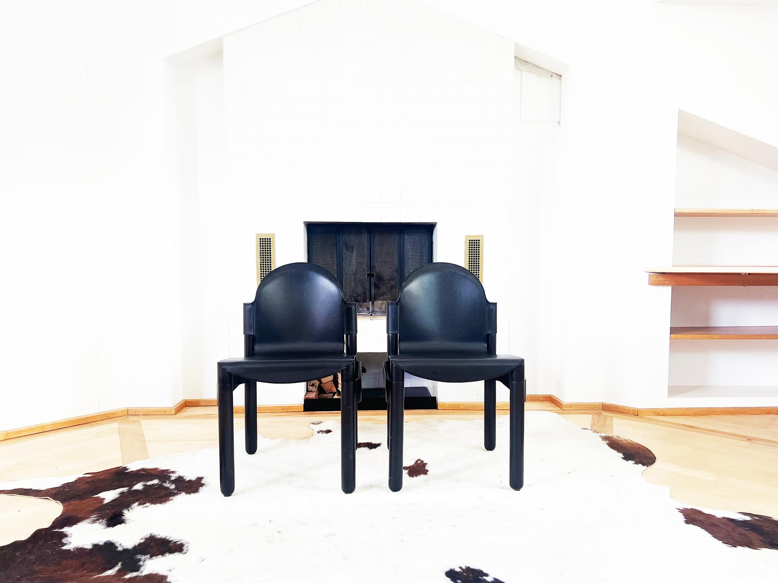 Late 20th Century Postmodern 1980s Flex 2000 Stacking Chairs by Gerd Lange for Thonet, Solid Black For Sale