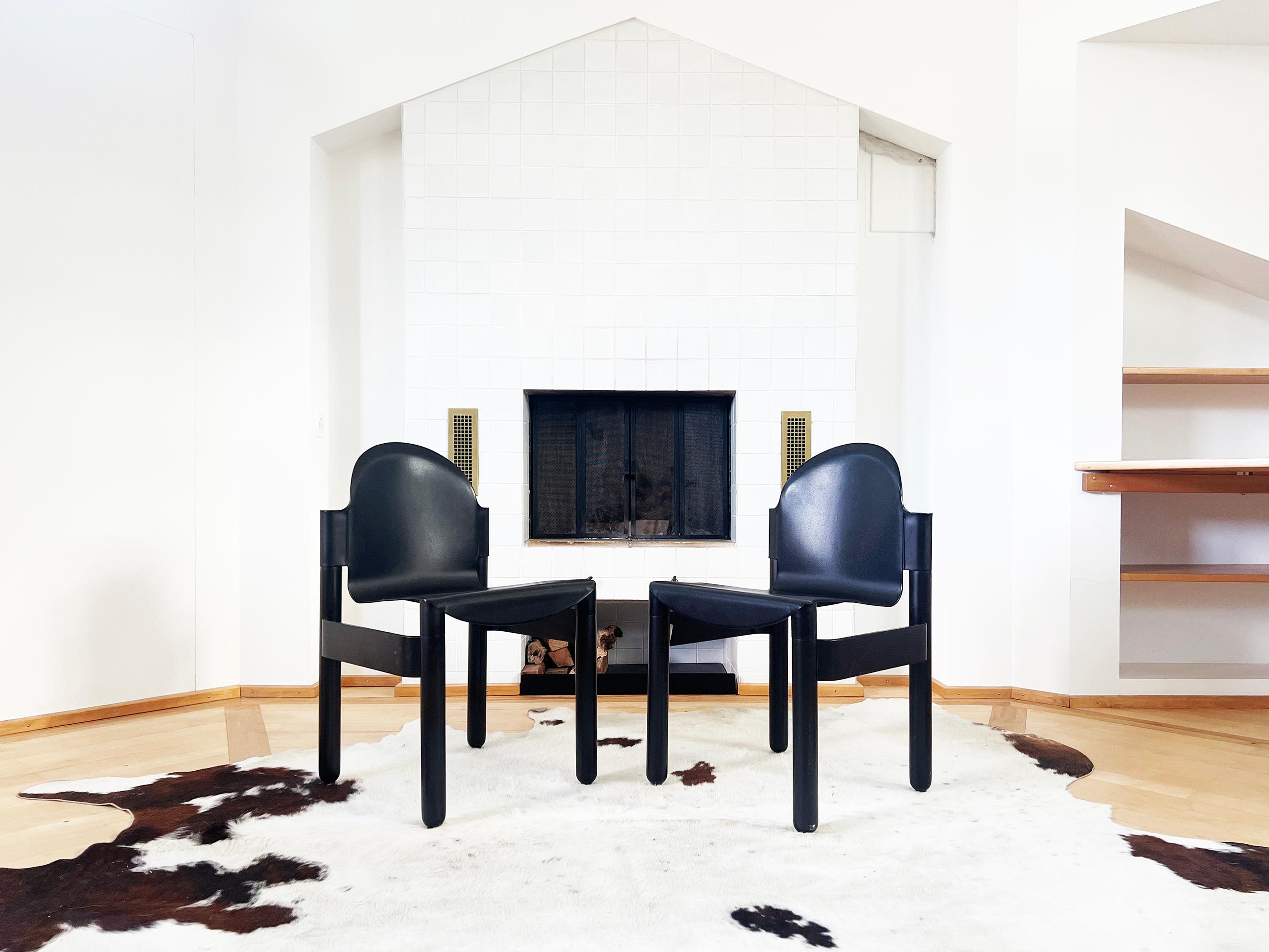 Beech Postmodern 1980s Flex 2000 Stacking Chairs by Gerd Lange for Thonet, Solid Black For Sale