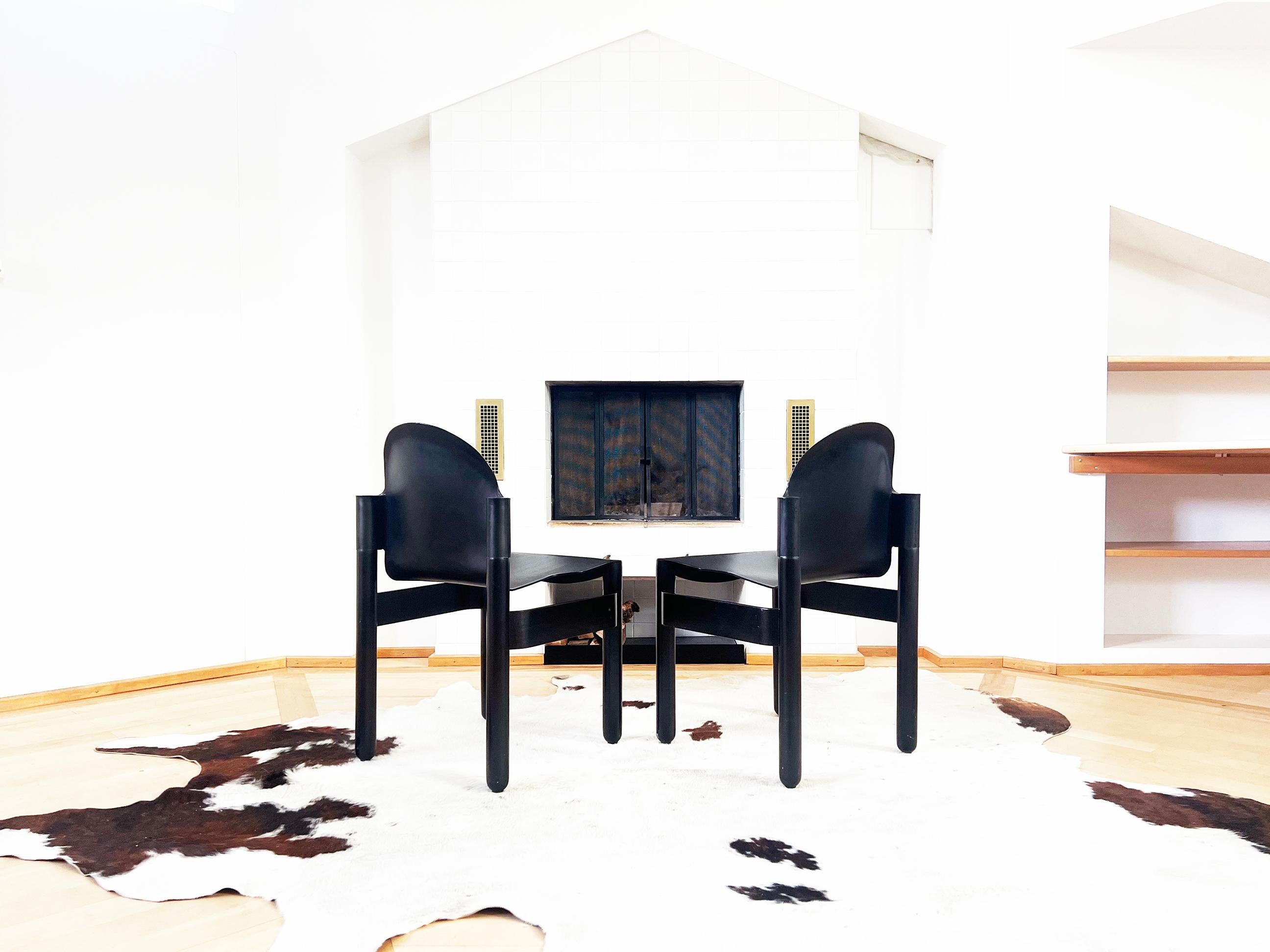 Chaises empilables postmodernes Flex 2000 6 pièces par Gerd Lange pour Thonet, noir en vente 1