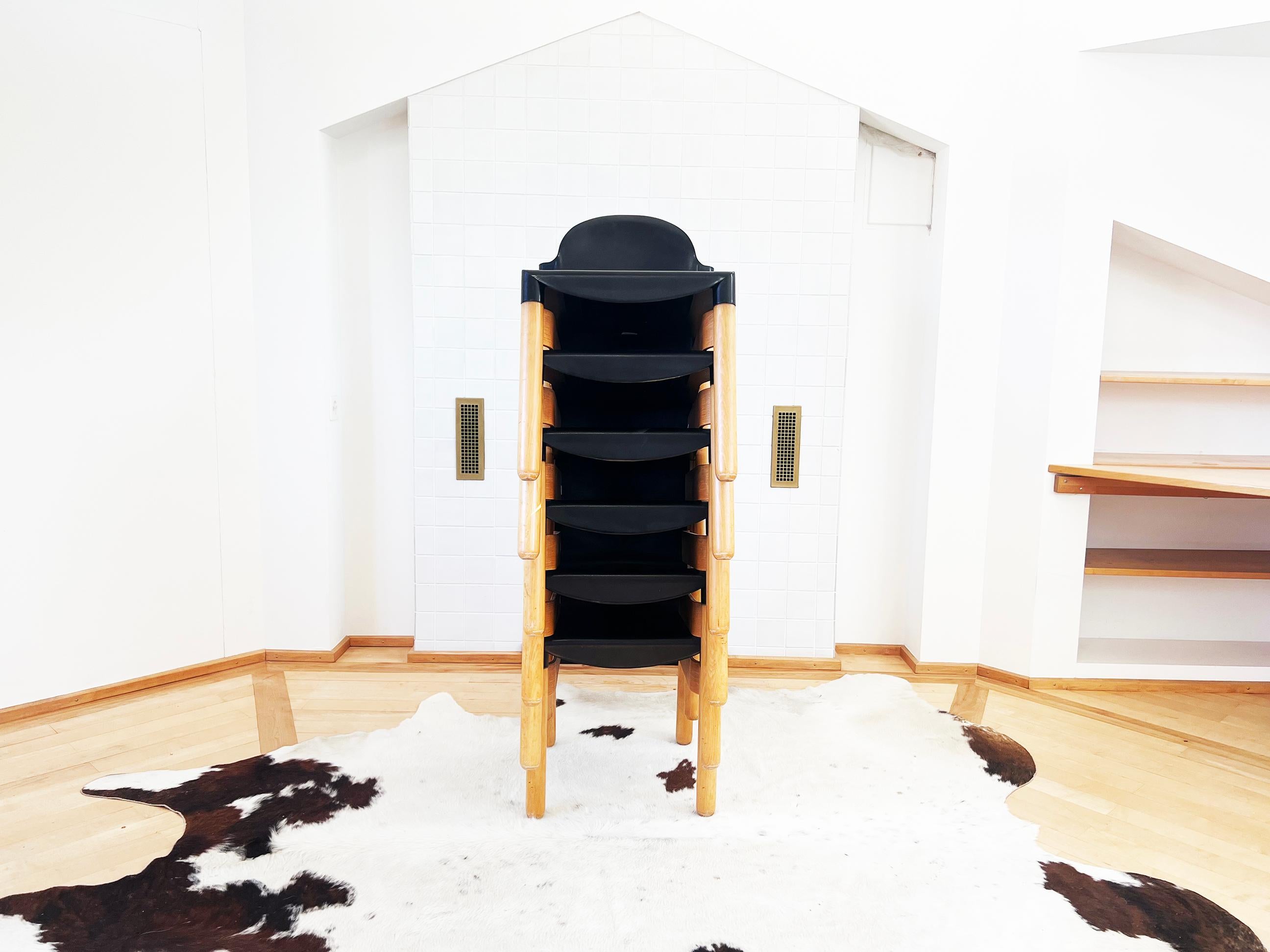 Allemand Postmod 80s Flex 2000  (32 disponibles) Chaises empilables Gerd Lange Thonet en hêtre -8 pièces en vente