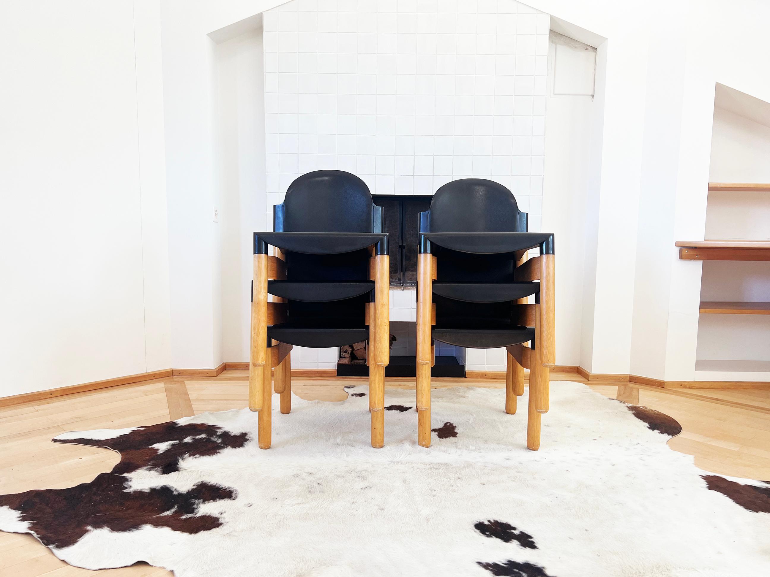 Postmod 80s Flex 2000  (32 disponibles) Chaises empilables Gerd Lange Thonet en hêtre -8 pièces Bon état - En vente à Basel, BS
