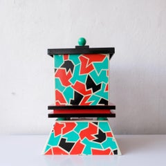 Postmodern 1980's Memphis Milano Lacquer Ice Bucket and Bowl