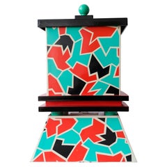 Postmodern 1980's Memphis Milano Lacquer Ice Bucket and Bowl