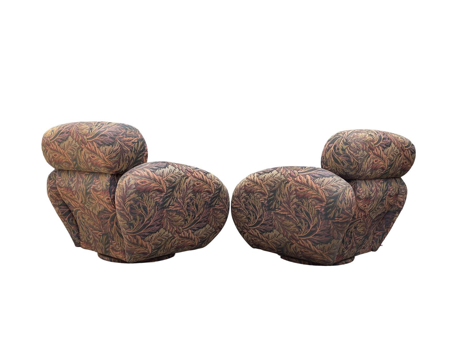 Postmodern Sculptural 1980s Unique Swivel Chairs In Good Condition For Sale In Bensalem, PA