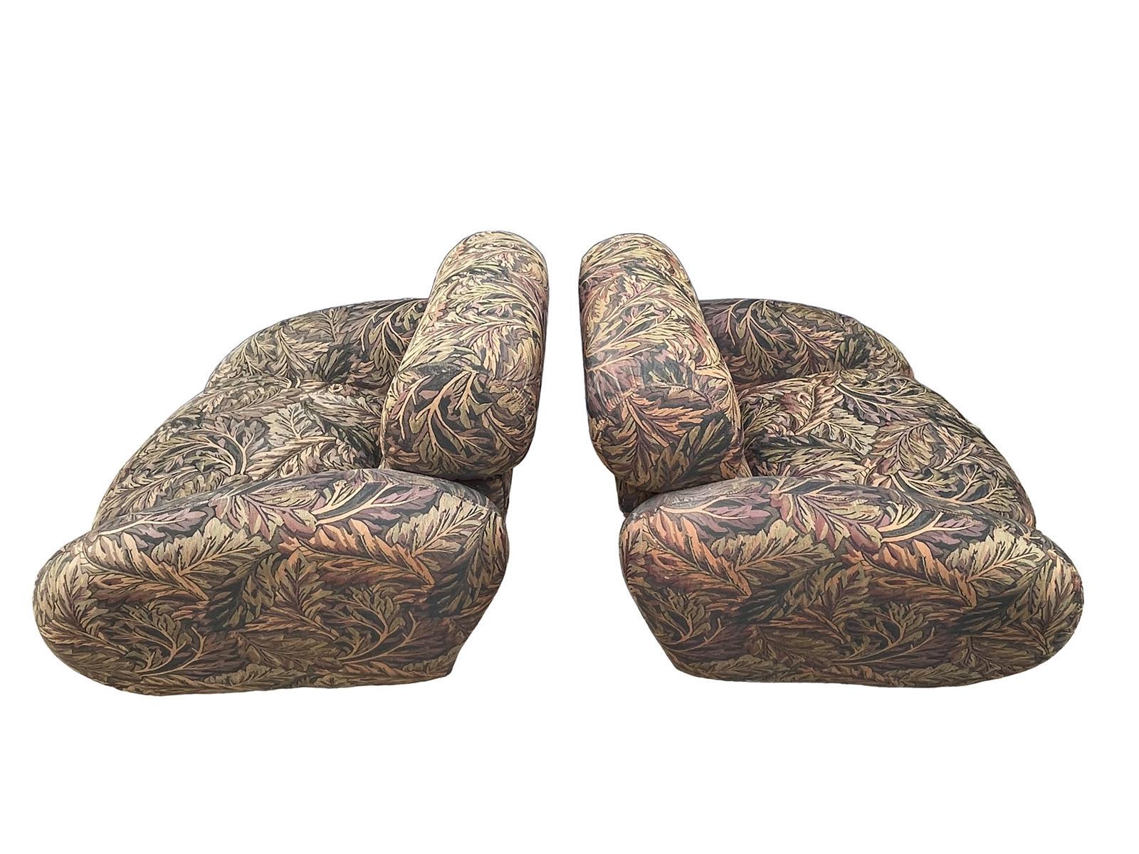 Upholstery Postmodern Sculptural 1980s Unique Swivel Chairs For Sale