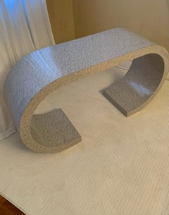 Postmodern 1980s Waterfall Console Table in Gray