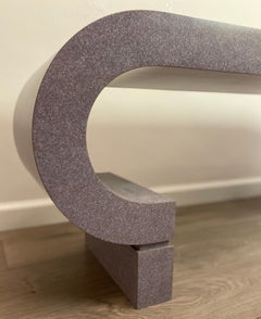 Postmodern 1980s Waterfall Scroll Table Bench in Purple