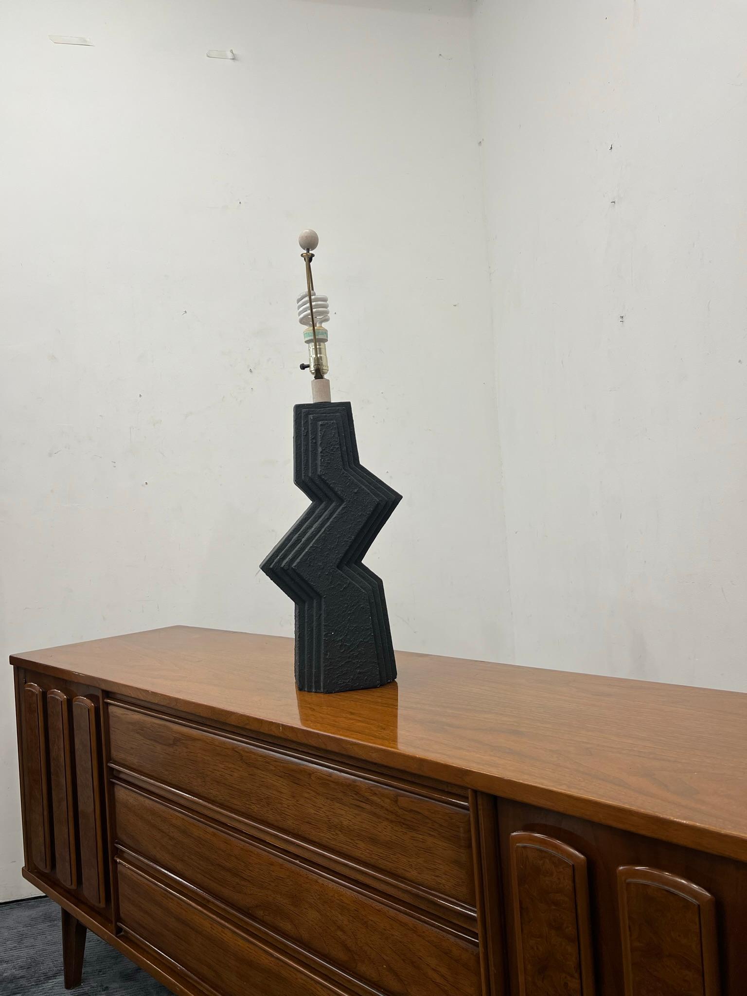 Postmodern 1989 Zig Zag Table Lamp by Veras Art Studios For Sale 3