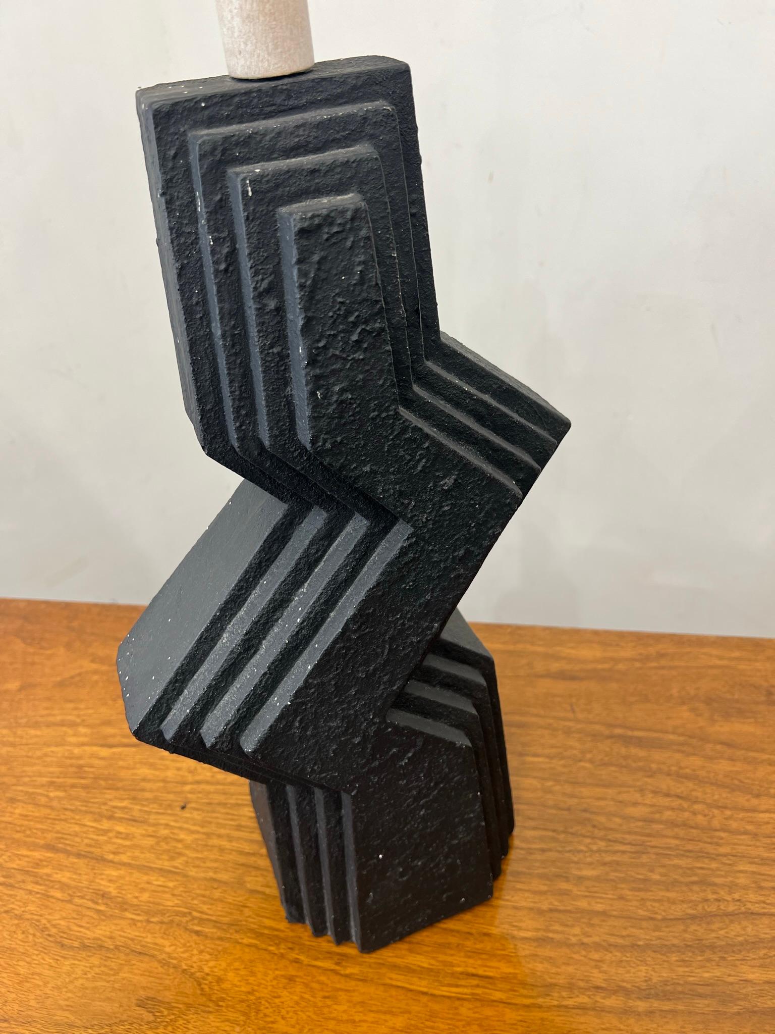 North American Postmodern 1989 Zig Zag Table Lamp by Veras Art Studios For Sale