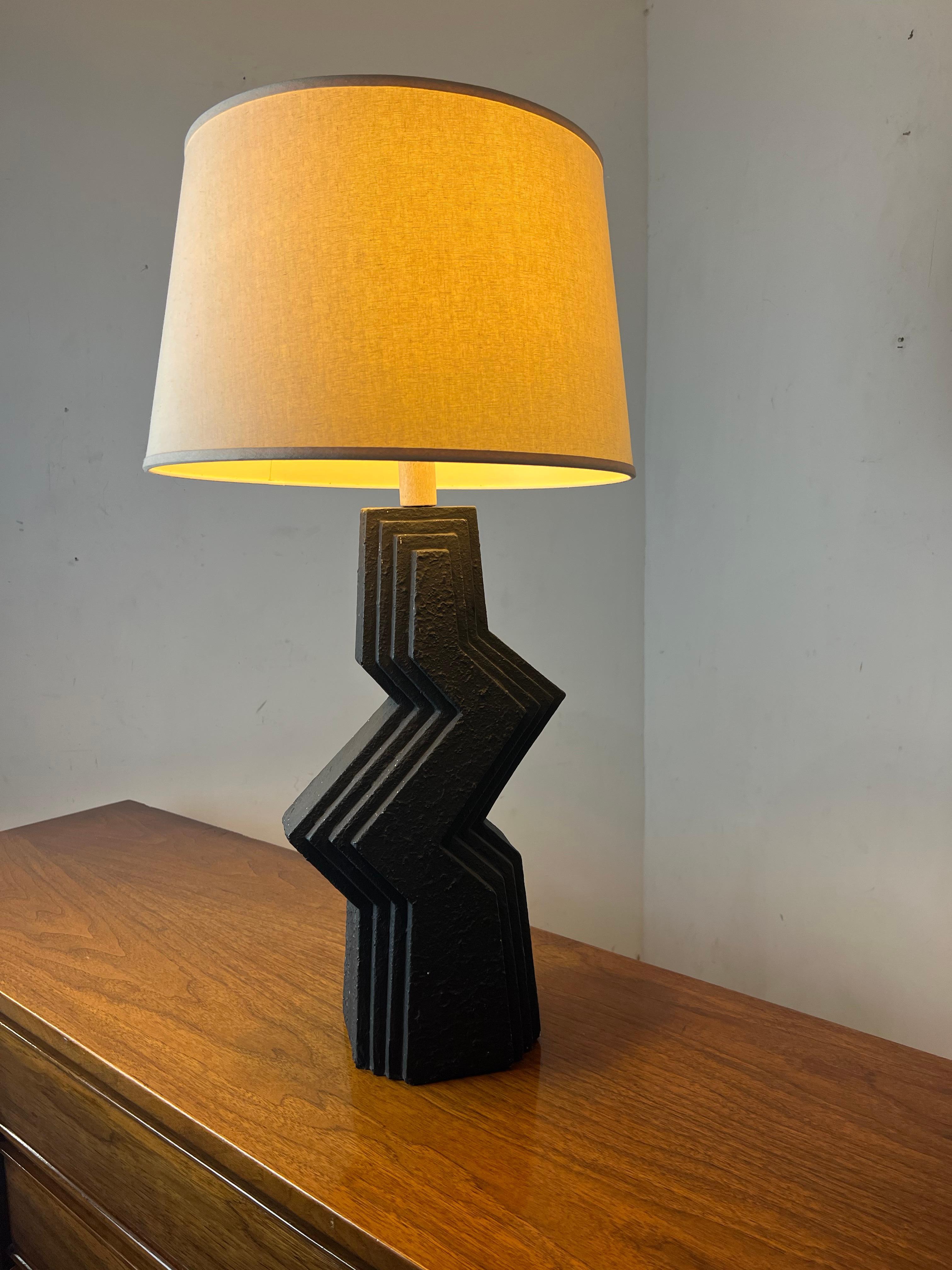 Postmodern 1989 Zig Zag Table Lamp by Veras Art Studios For Sale 1