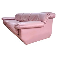 Postmodern 1990’s Sculptural Pink Leather Sofa
