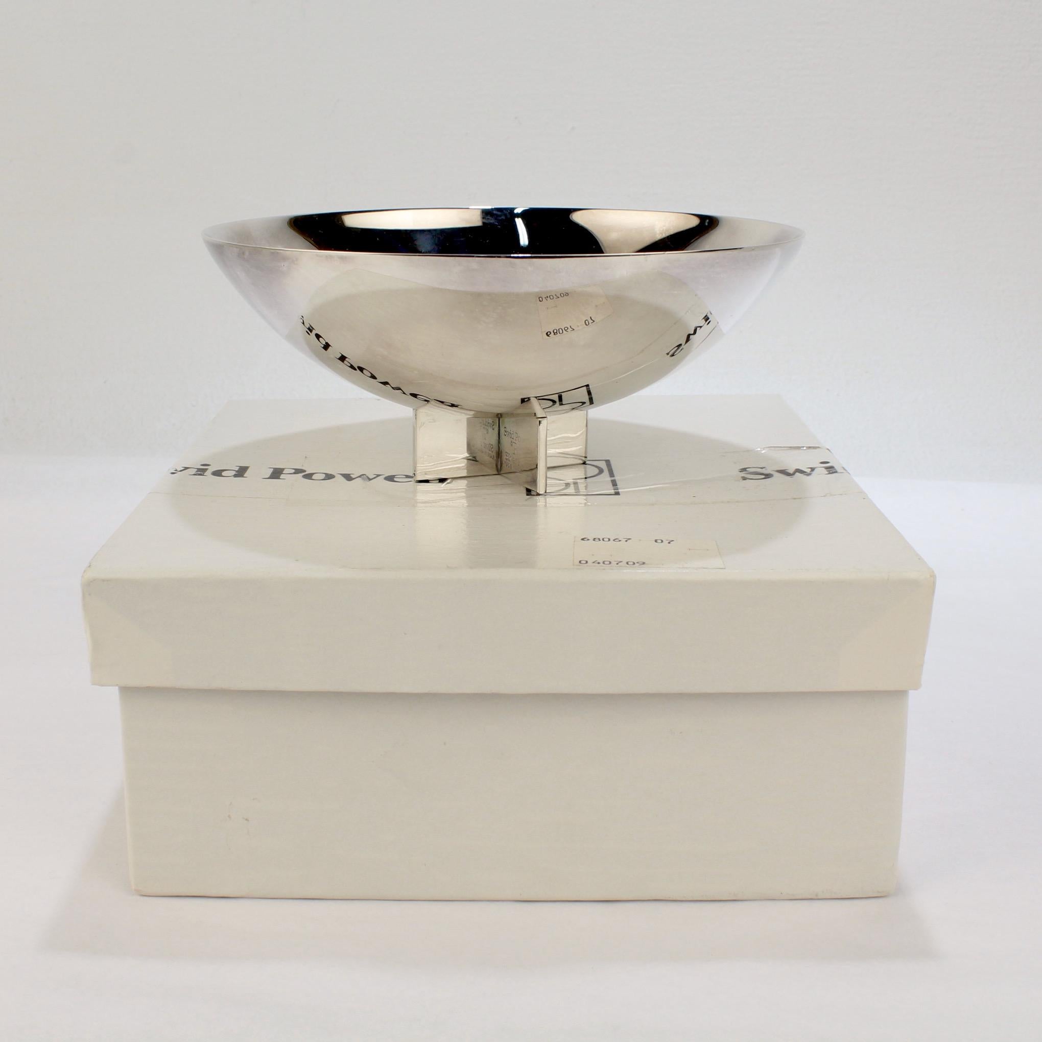 Modern Postmodern Silver-Plated 'Cross Bowl' by Richard Meier for Swid Powell For Sale