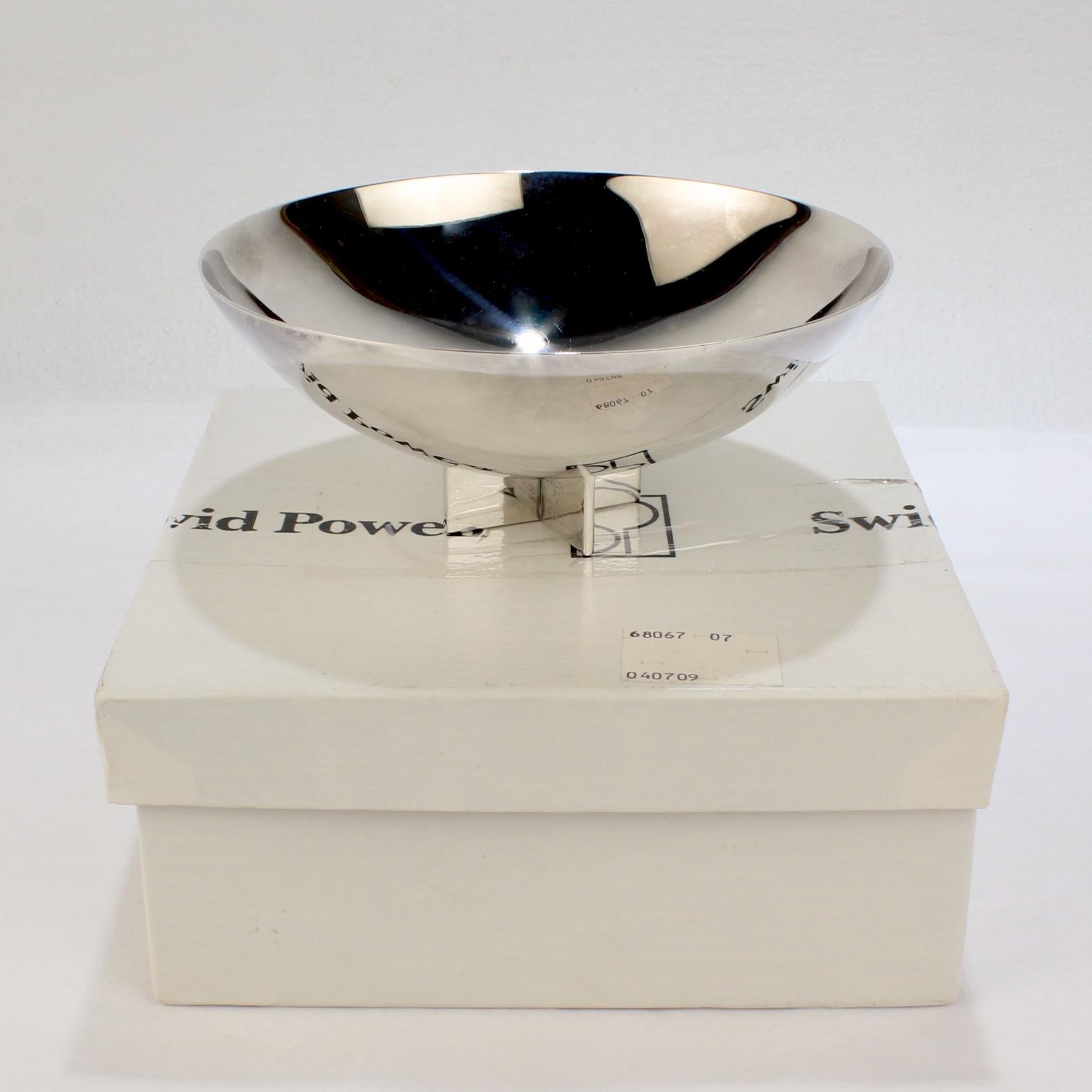 Bol croisé postmoderne en métal argenté de Richard Meier pour Swid Powell en vente 2