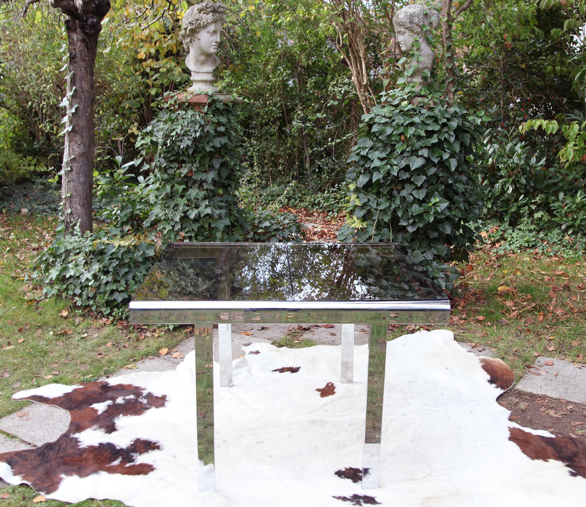 chrome and glass dining table