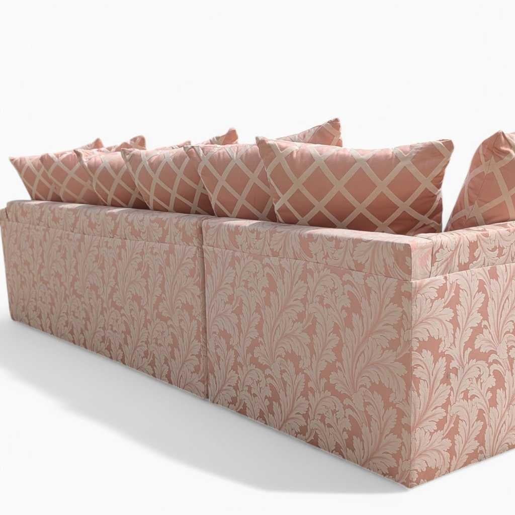 Divano componibile postmoderno anni '80, tappezzeria floreale rosa, USA, c.C. In condizioni buone in vendita a Rancho Cucamonga, CA