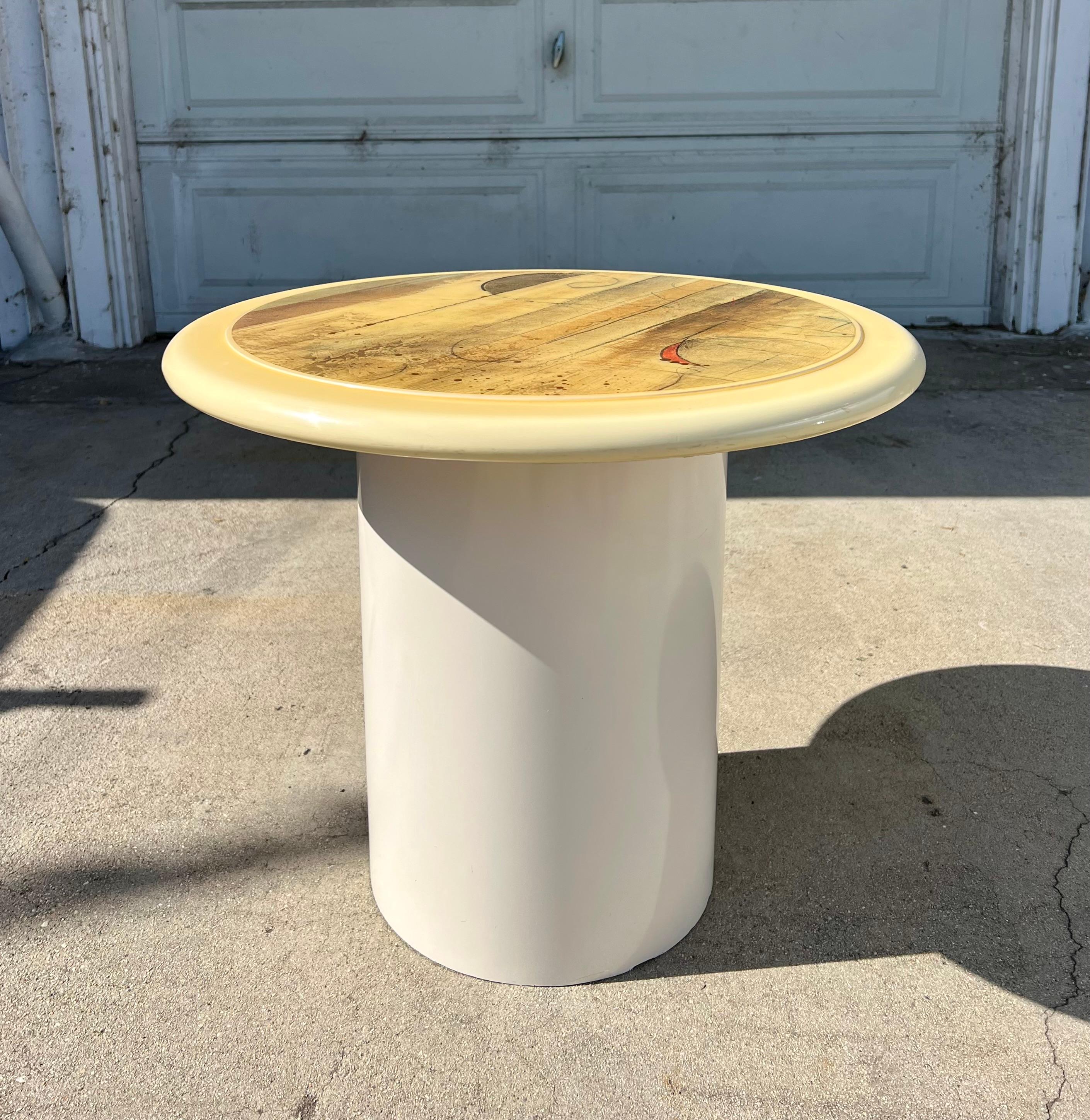 Unknown Postmodern Abstract Art Mushroom Side Table