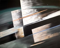 Postmodern Abstract Expressionist Acrylic Painting 1980s Signed Lee Reynolds