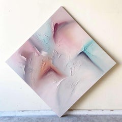 Postmodern Abstract Large Textured Signed Painting on Canvas