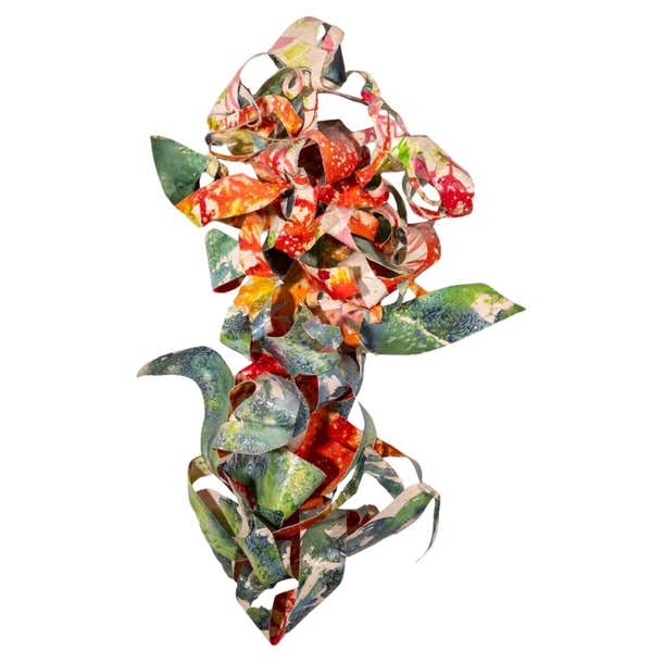 Postmodern Abstract Painted Paper Hanging Wall Sculpture Signed ...