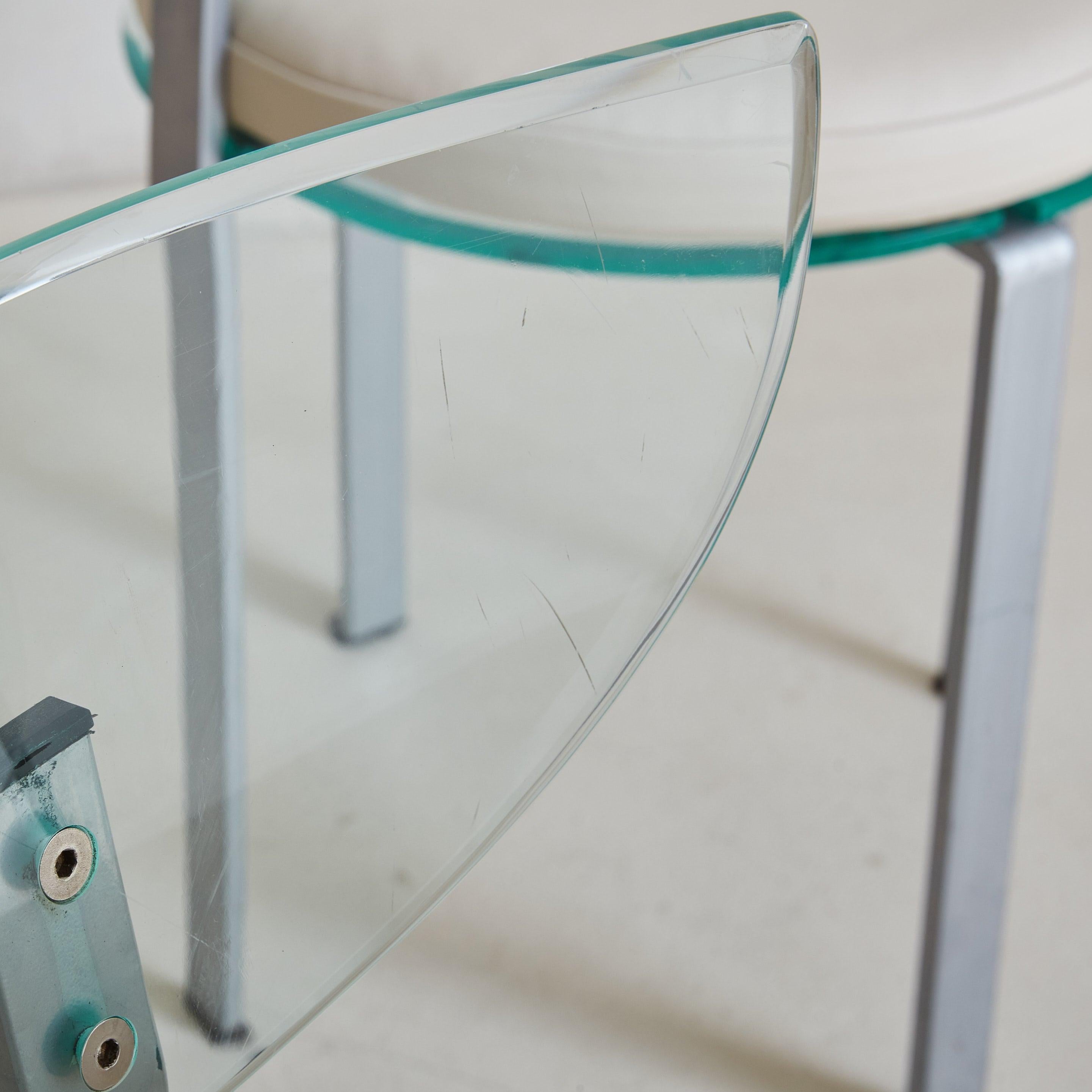 Postmodern Acrylic Dining or Accent Chair with Leather Cushion, France 1980s For Sale 1
