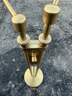 Postmoderne, verstellbare, zweiflammige Stehlampe aus Messing von Holtkoetter Luechten 1980er Jahre
