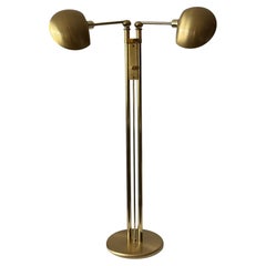Postmodern Adjustable Two Light Brass Floor Lamp by Holtkoetter Luechten 1980's