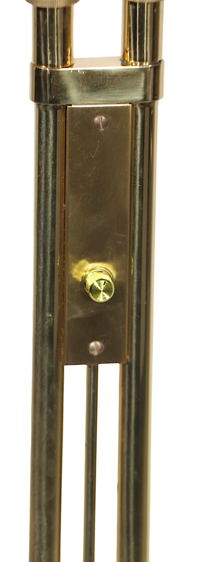 Postmodern Adjustable Two Light  Brass Floor Lamp by Holtkoetter Luechten 6