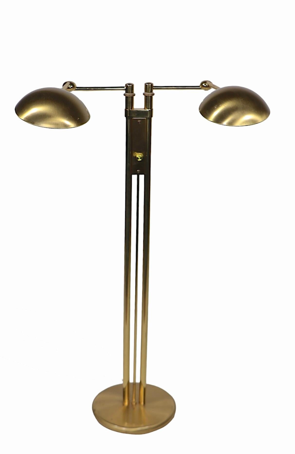 Post-Modern Postmodern Adjustable Two Light  Brass Floor Lamp by Holtkoetter Luechten