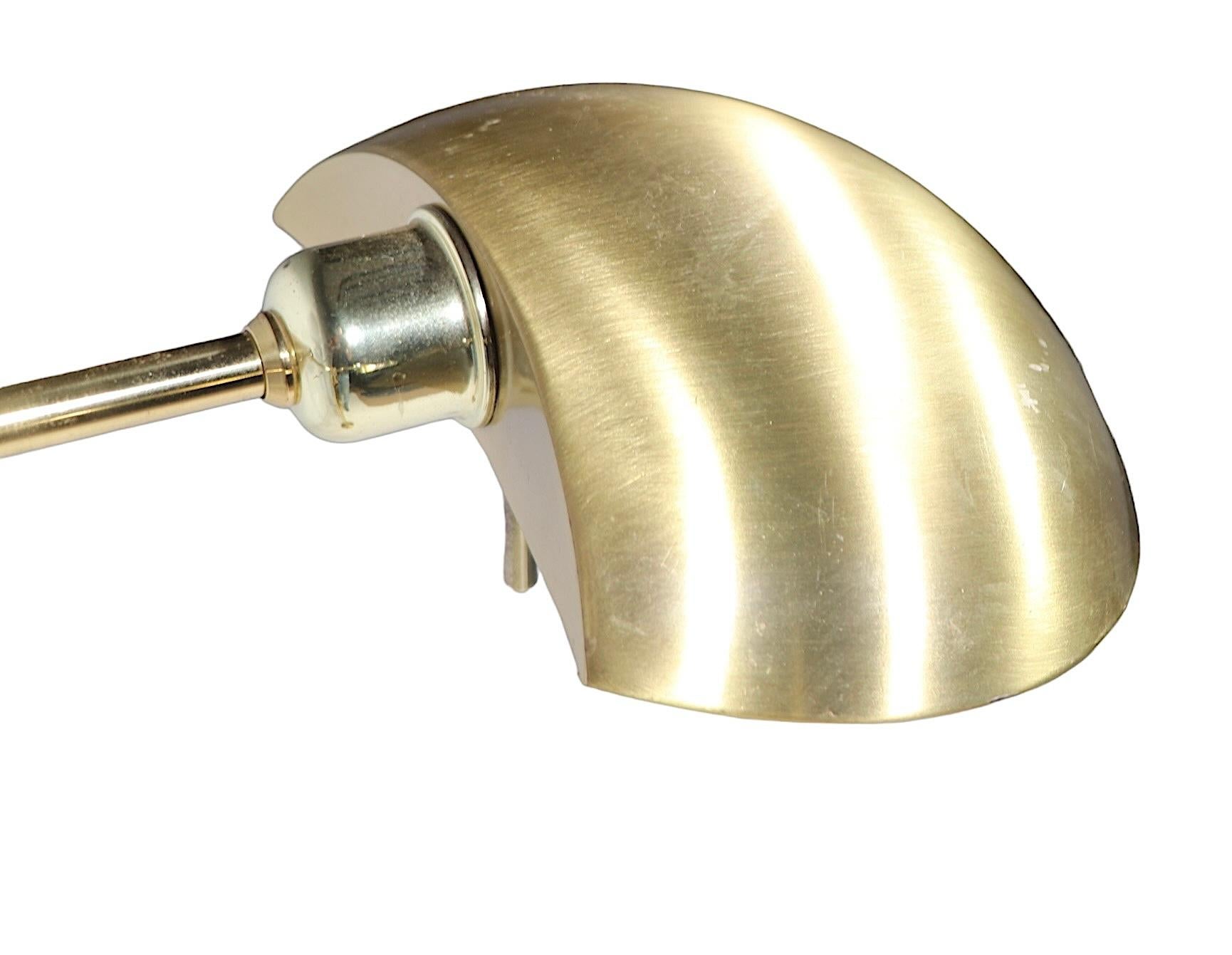 Postmodern Adjustable Two Light  Brass Floor Lamp by Holtkoetter Luechten 2