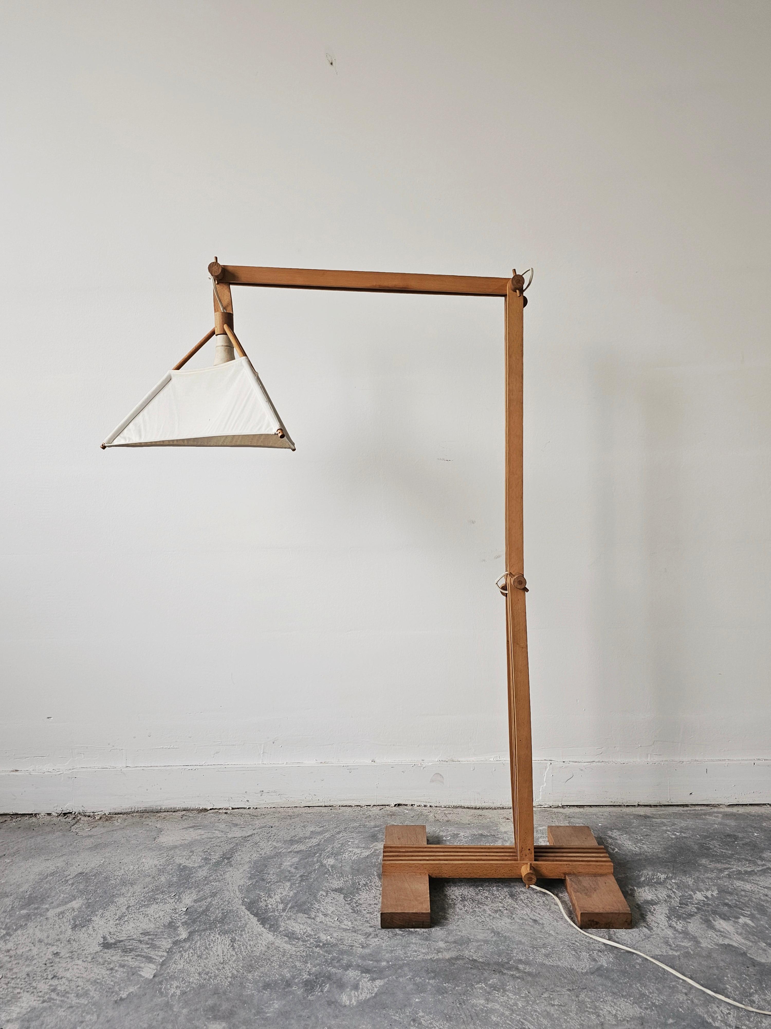 Postmodern Adjustable Zig-Zag Floor Lamp done in solid Beech 3