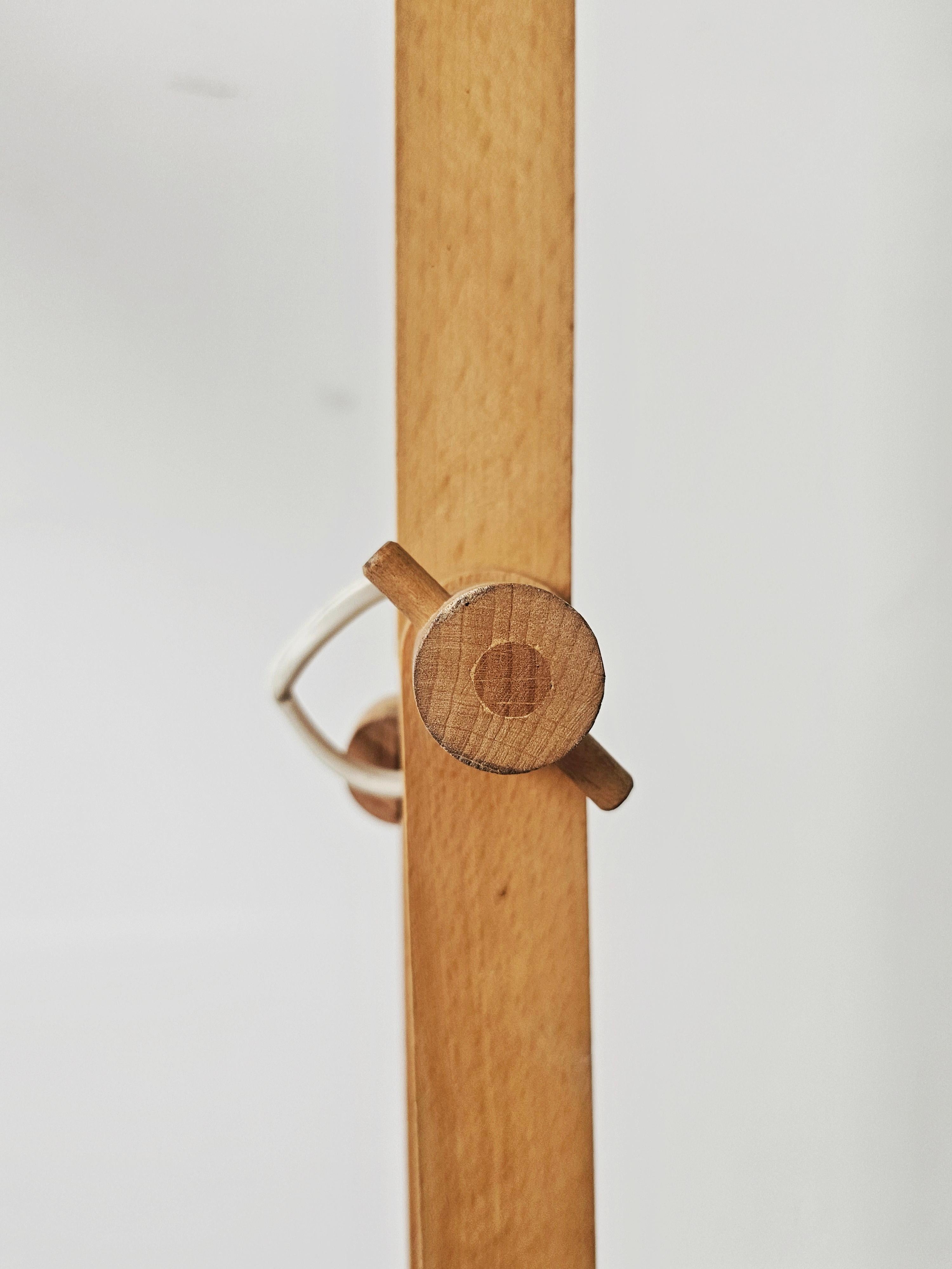 Postmodern Adjustable Zig-Zag Floor Lamp done in solid Beech 4