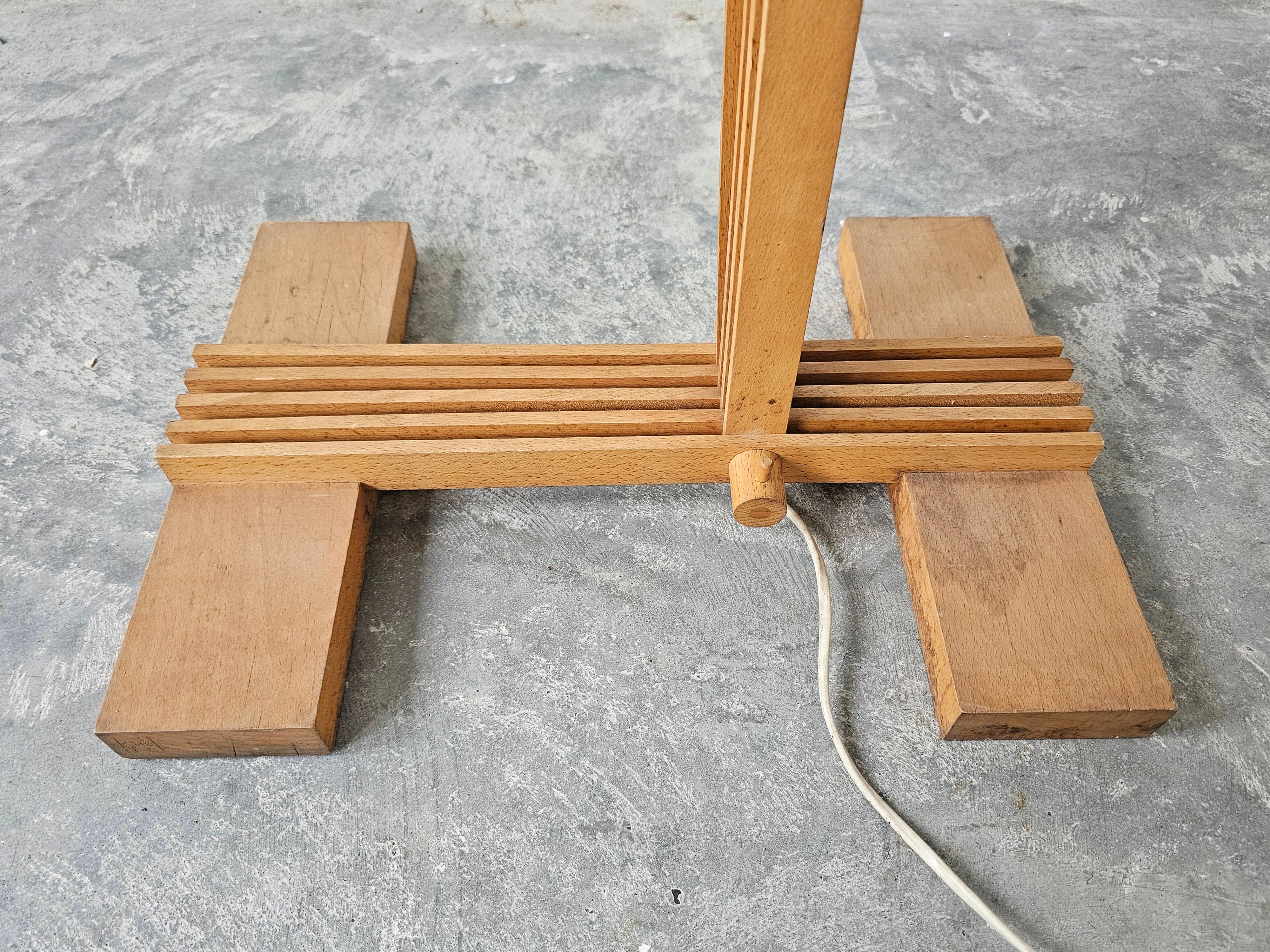 Postmodern Adjustable Zig-Zag Floor Lamp done in solid Beech 5