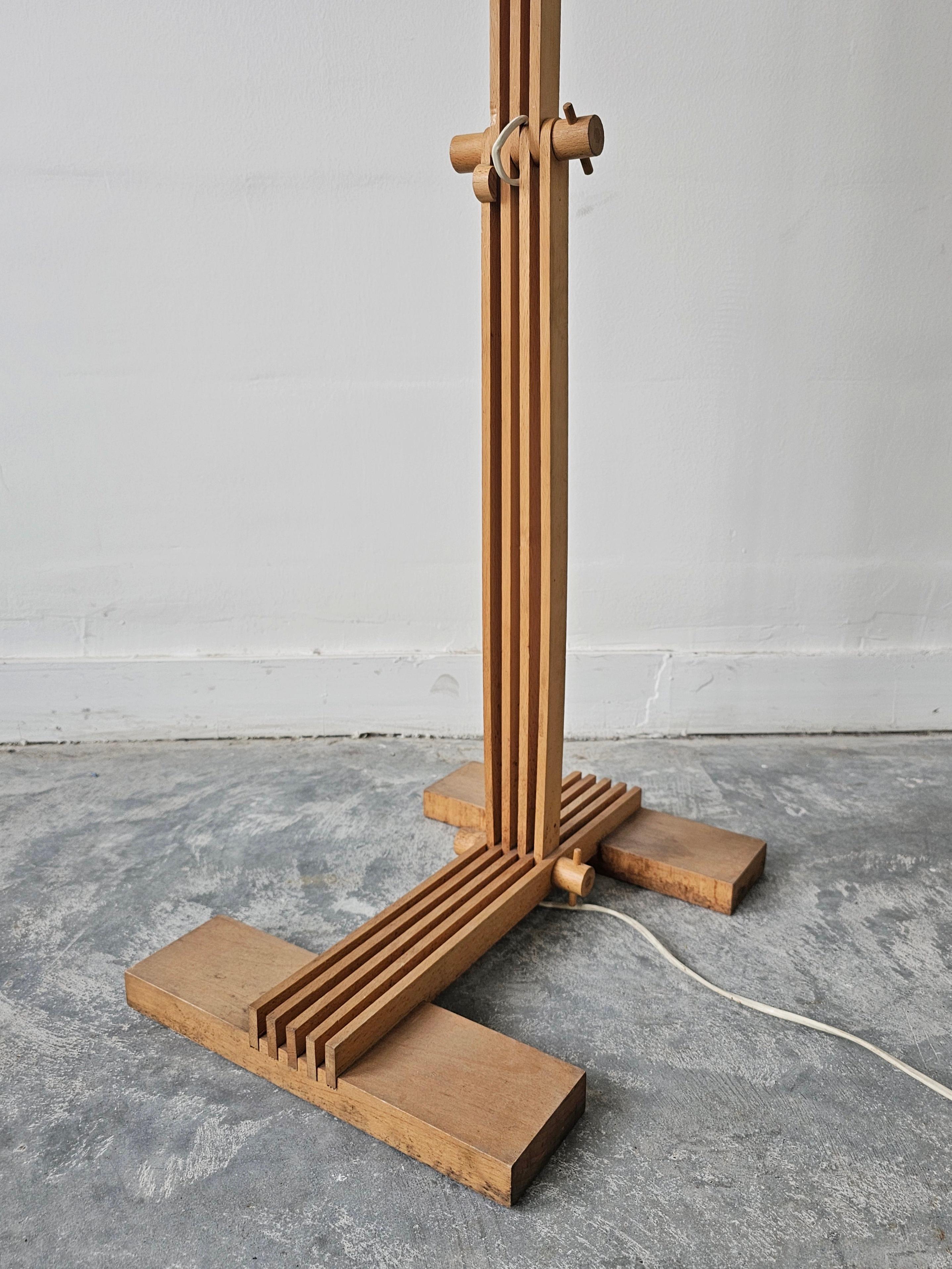 Postmodern Adjustable Zig-Zag Floor Lamp done in solid Beech 6