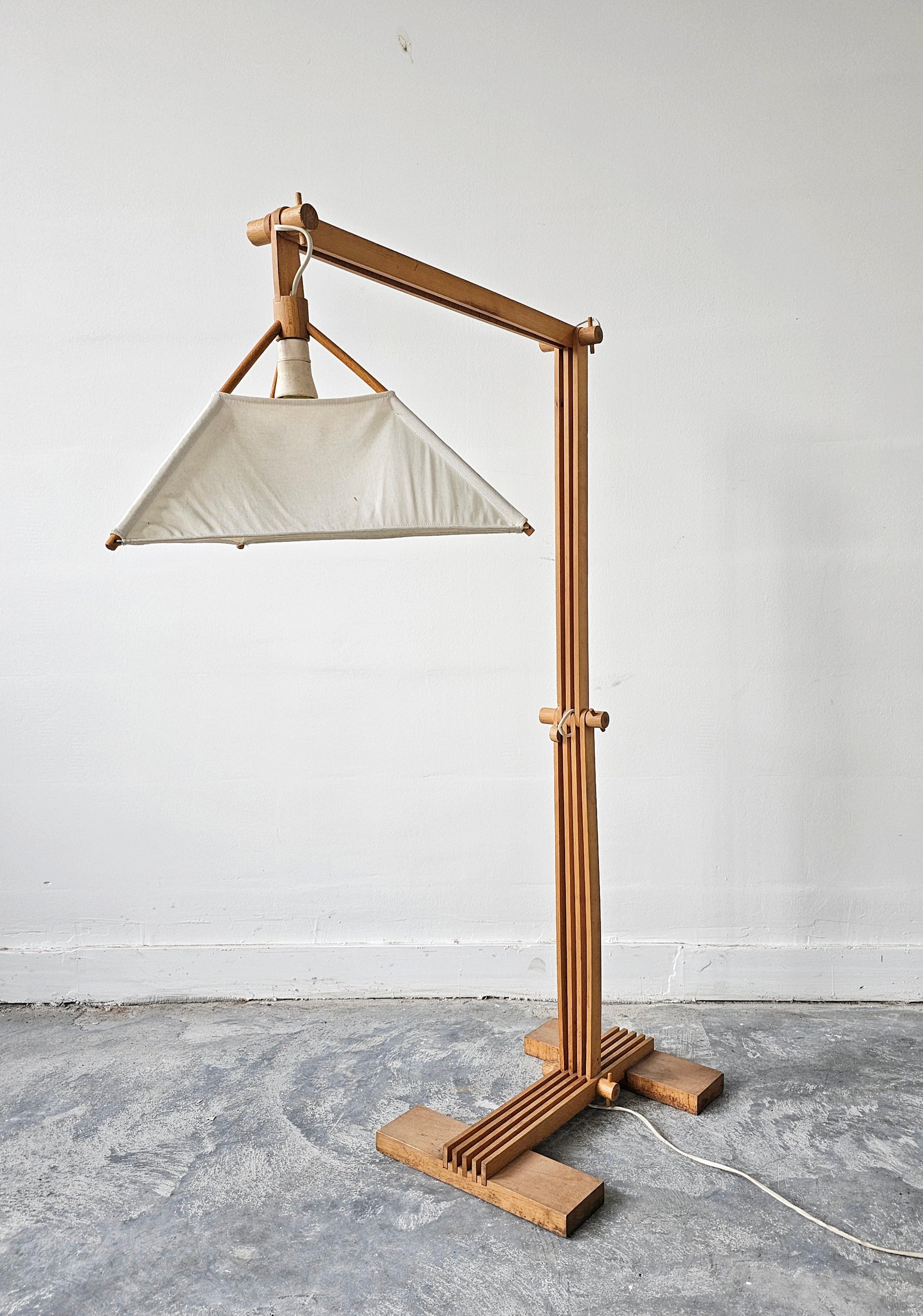 Postmodern Adjustable Zig-Zag Floor Lamp done in solid Beech 7
