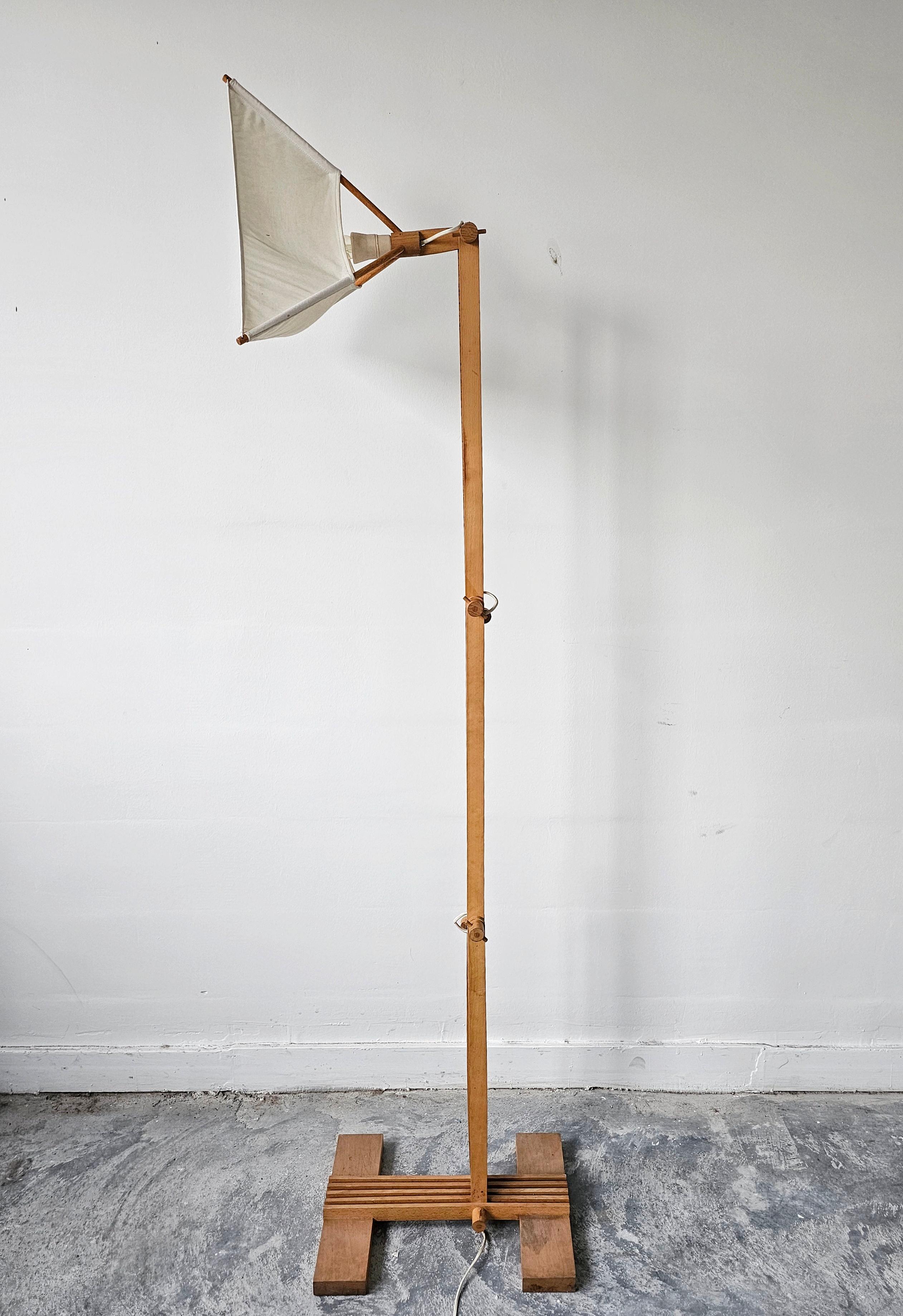 Postmodern Adjustable Zig-Zag Floor Lamp done in solid Beech 8