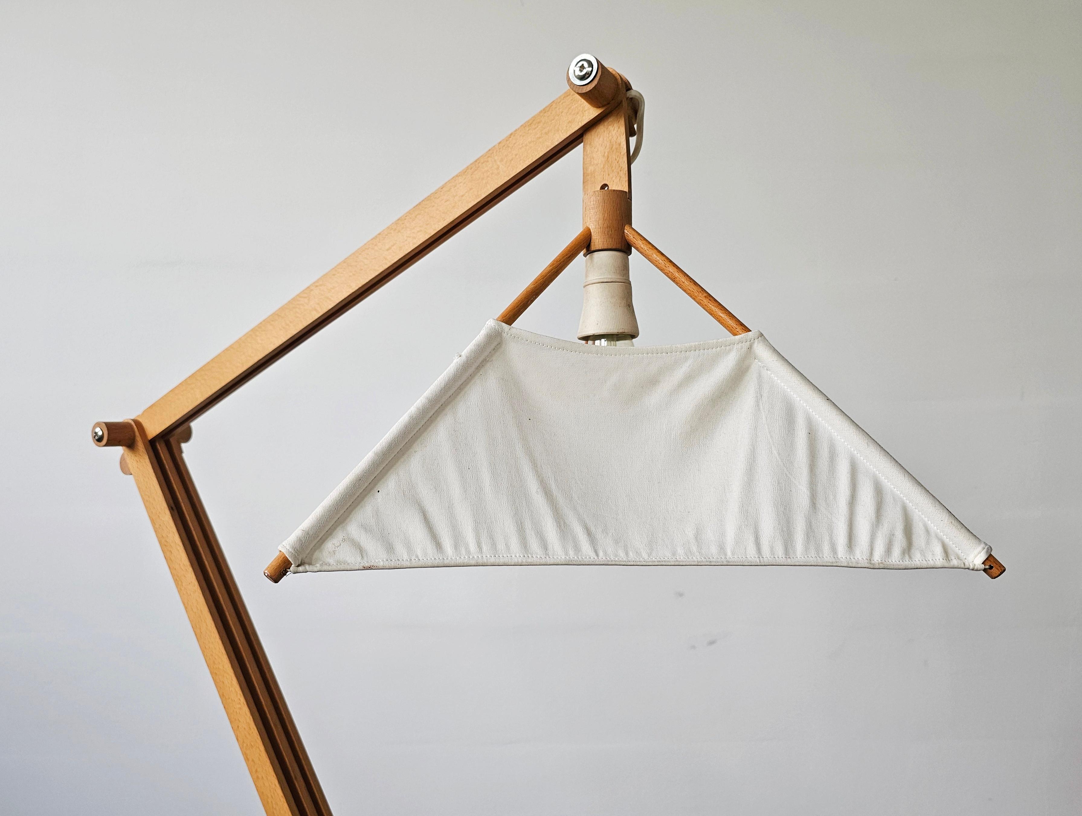 Post-Modern Postmodern Adjustable Zig-Zag Floor Lamp done in solid Beech