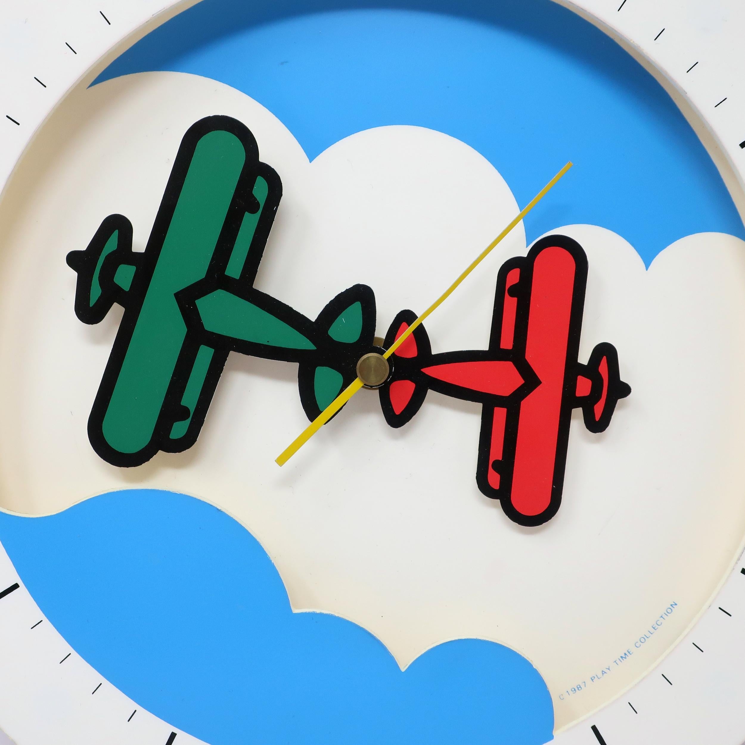 Postmodern Airplane Clock by Play Time In Good Condition In Brooklyn, NY