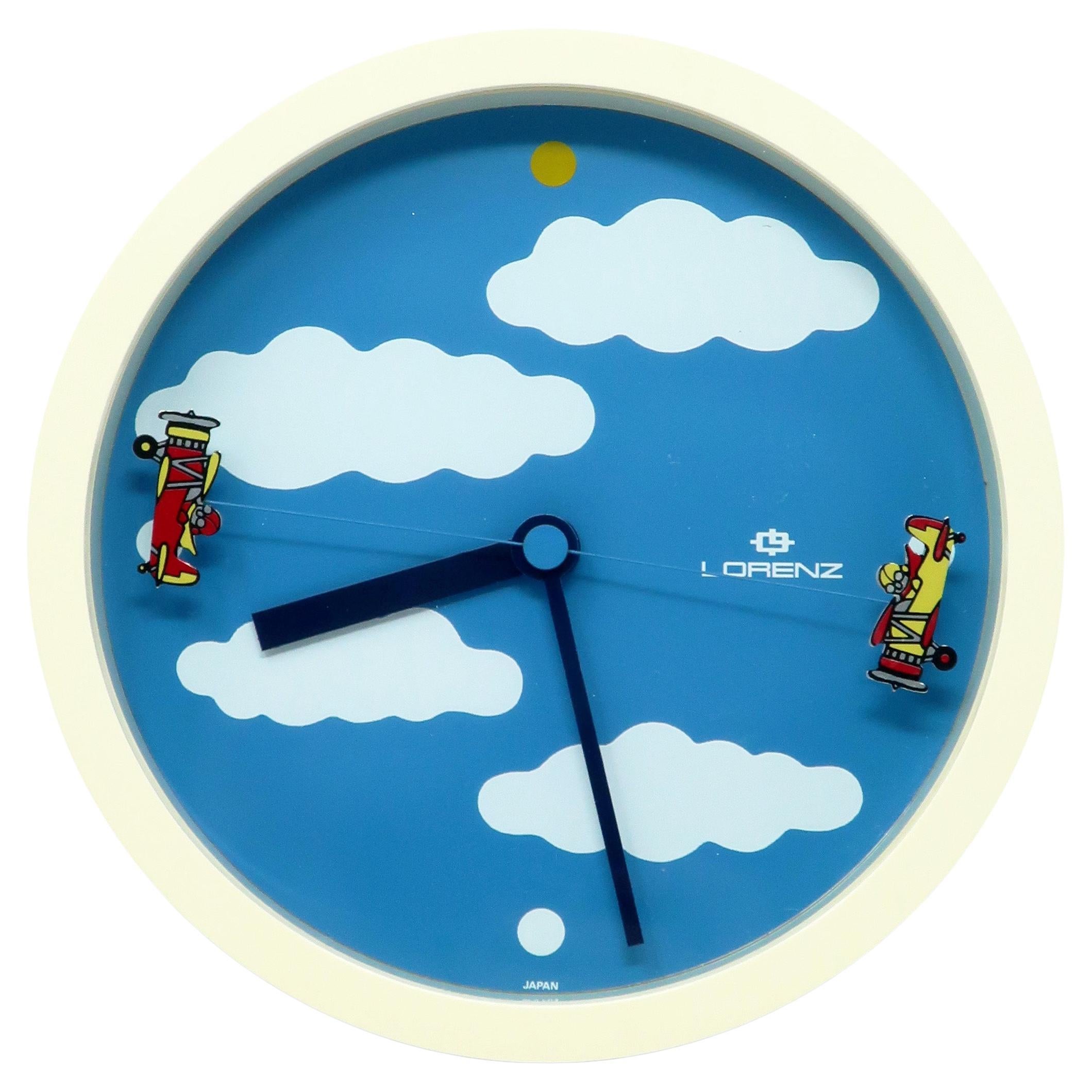 Postmodern Airplane Wall Clock by Lorenz For Sale