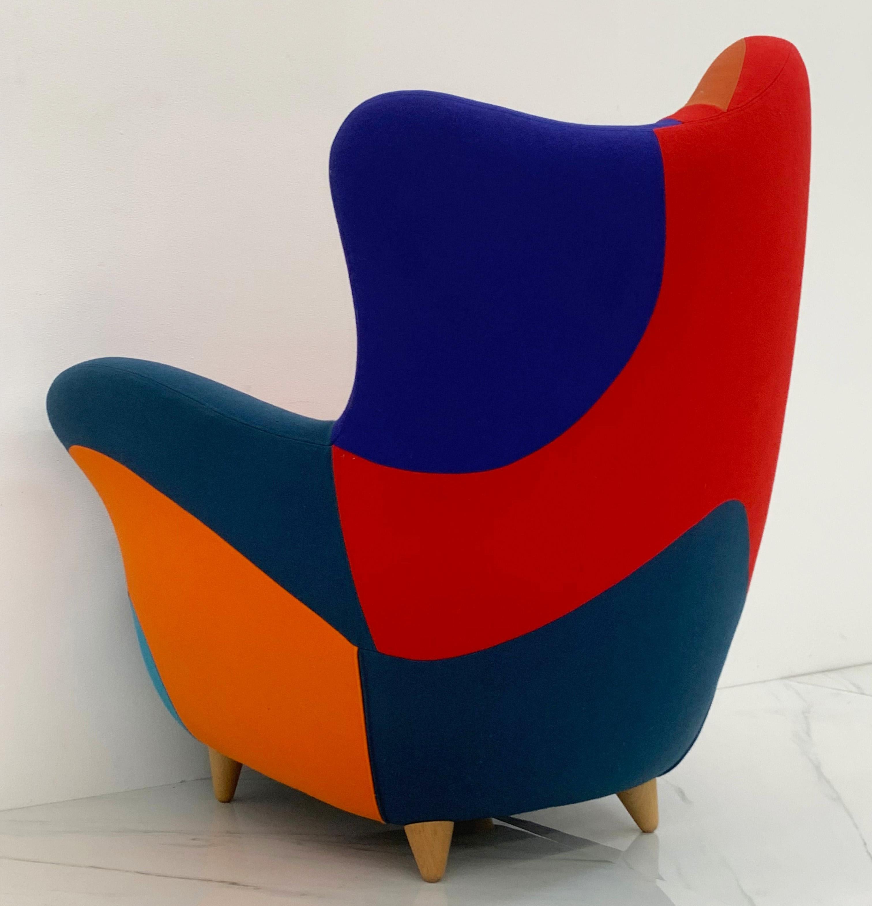 Wood Postmodern Alessandra Wingback Armchair by Javier Mariscal for Moroso, 1995