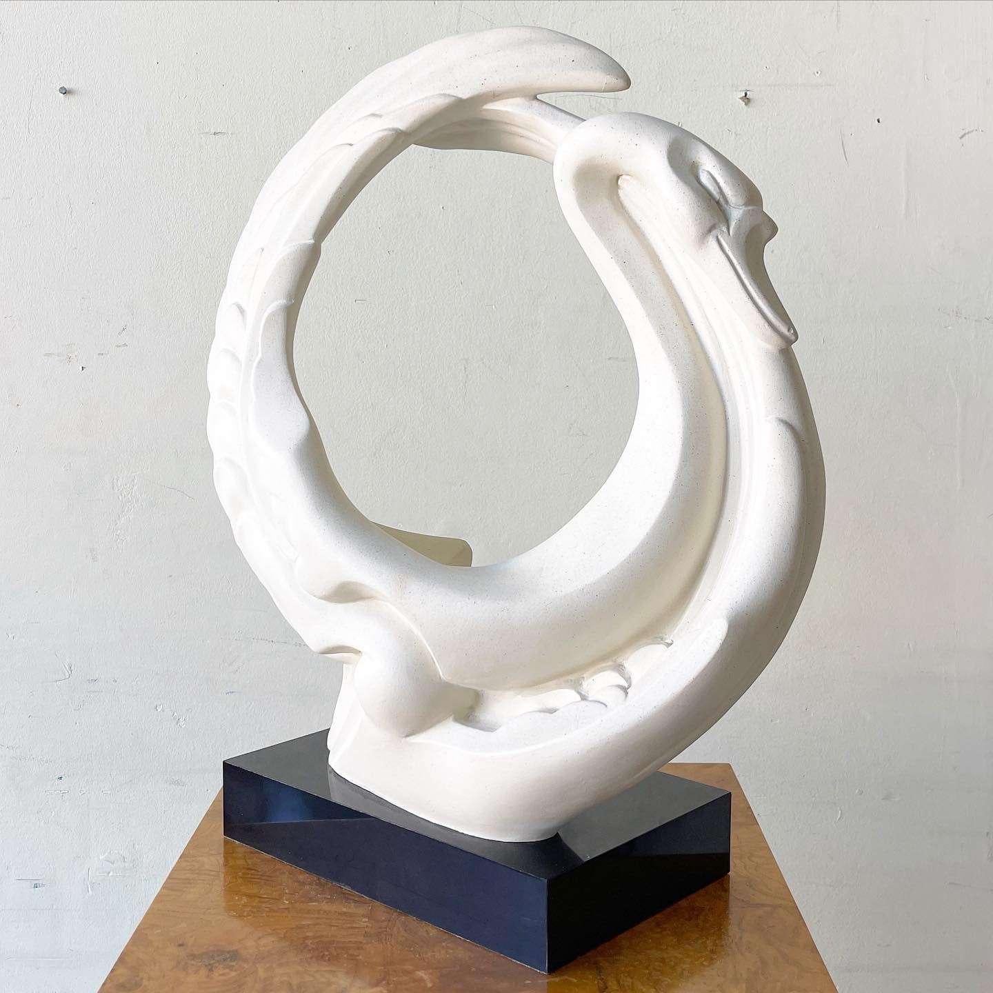Post-Modern Postmodern Alexsander Danel Austin Productions Sculpture 'Le Cygne' the Swan For Sale