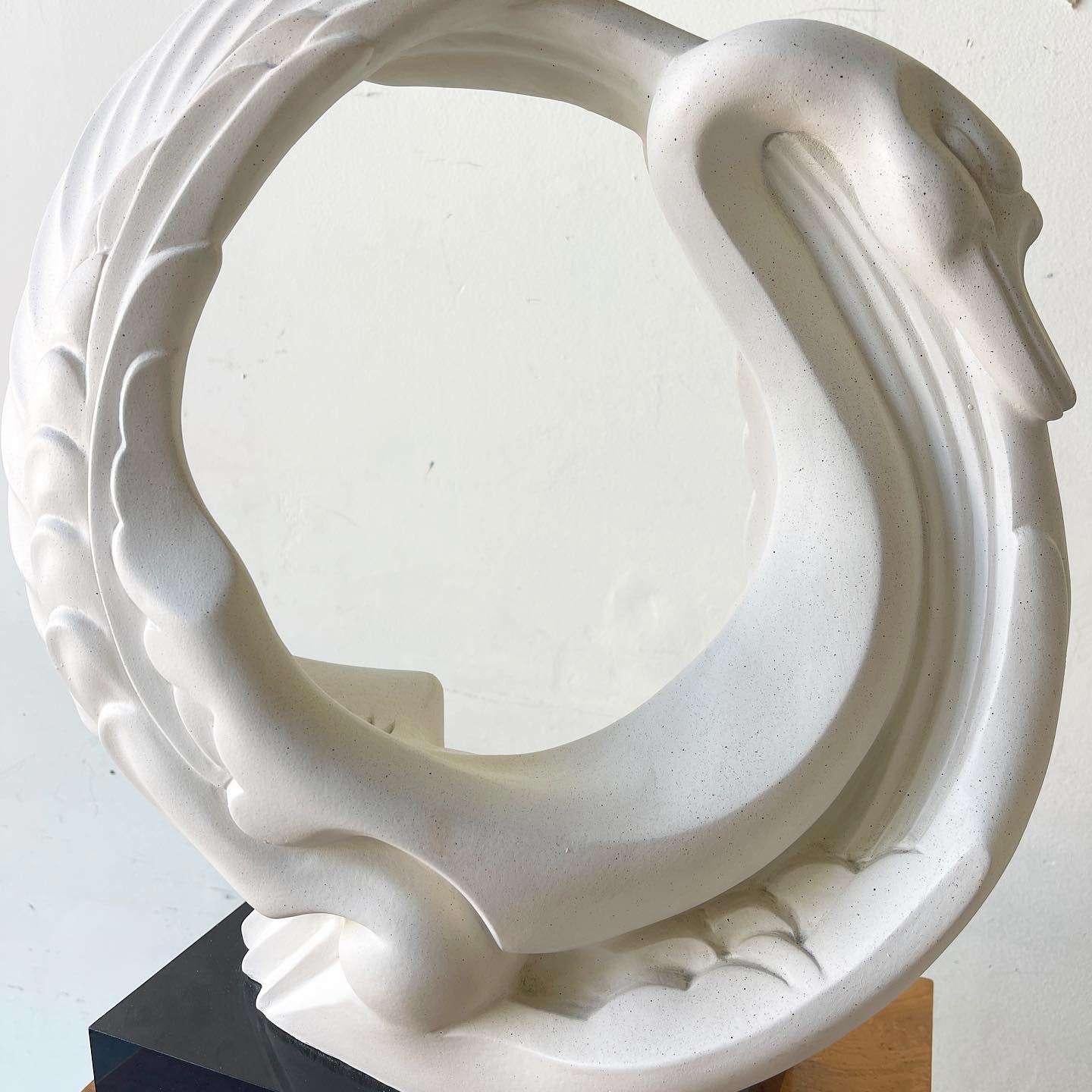 Ceramic Postmodern Alexsander Danel Austin Productions Sculpture 'Le Cygne' the Swan For Sale