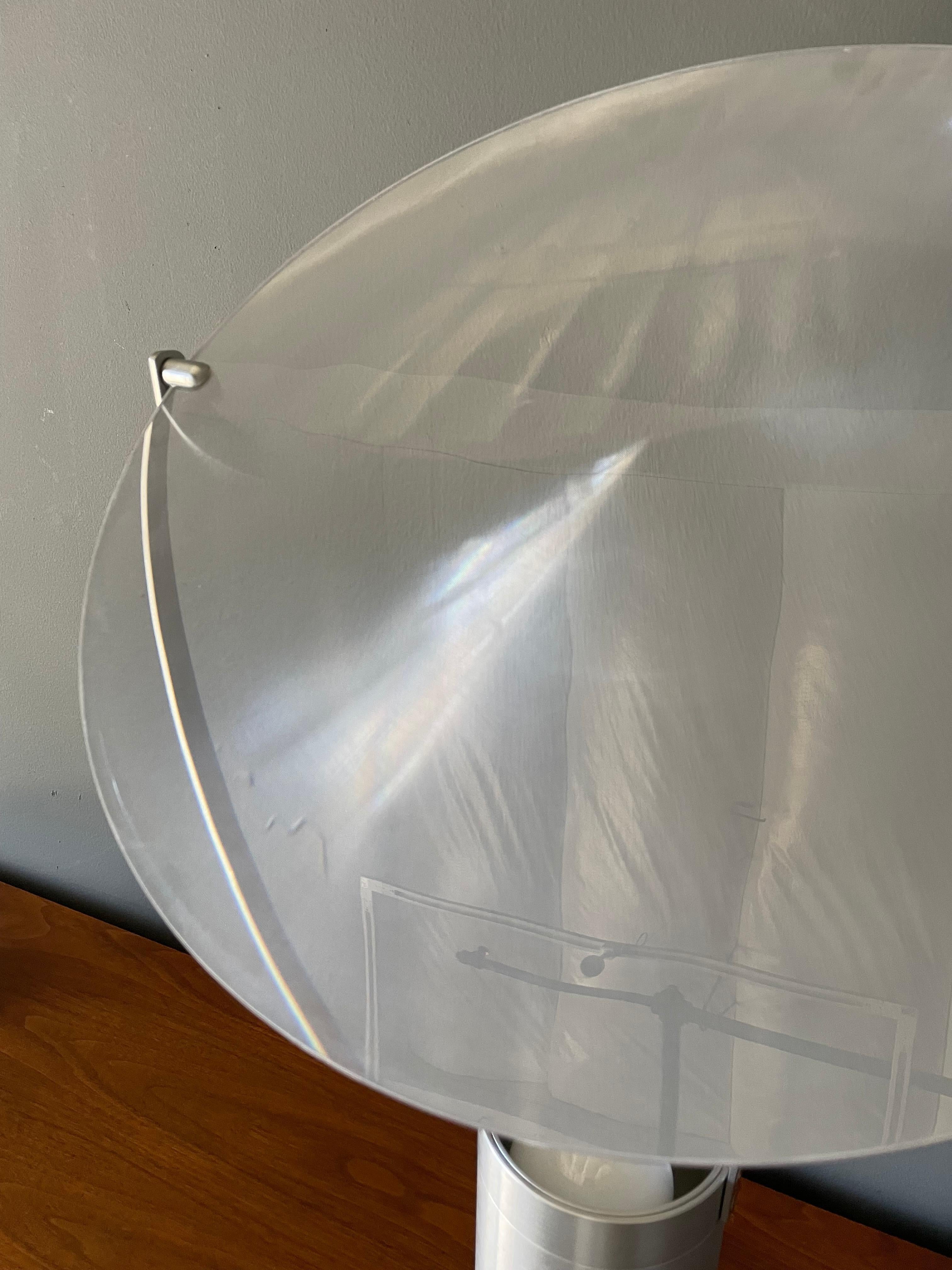 Turned Postmodern Aluminum and Acrylic Lamp circa, 1980s