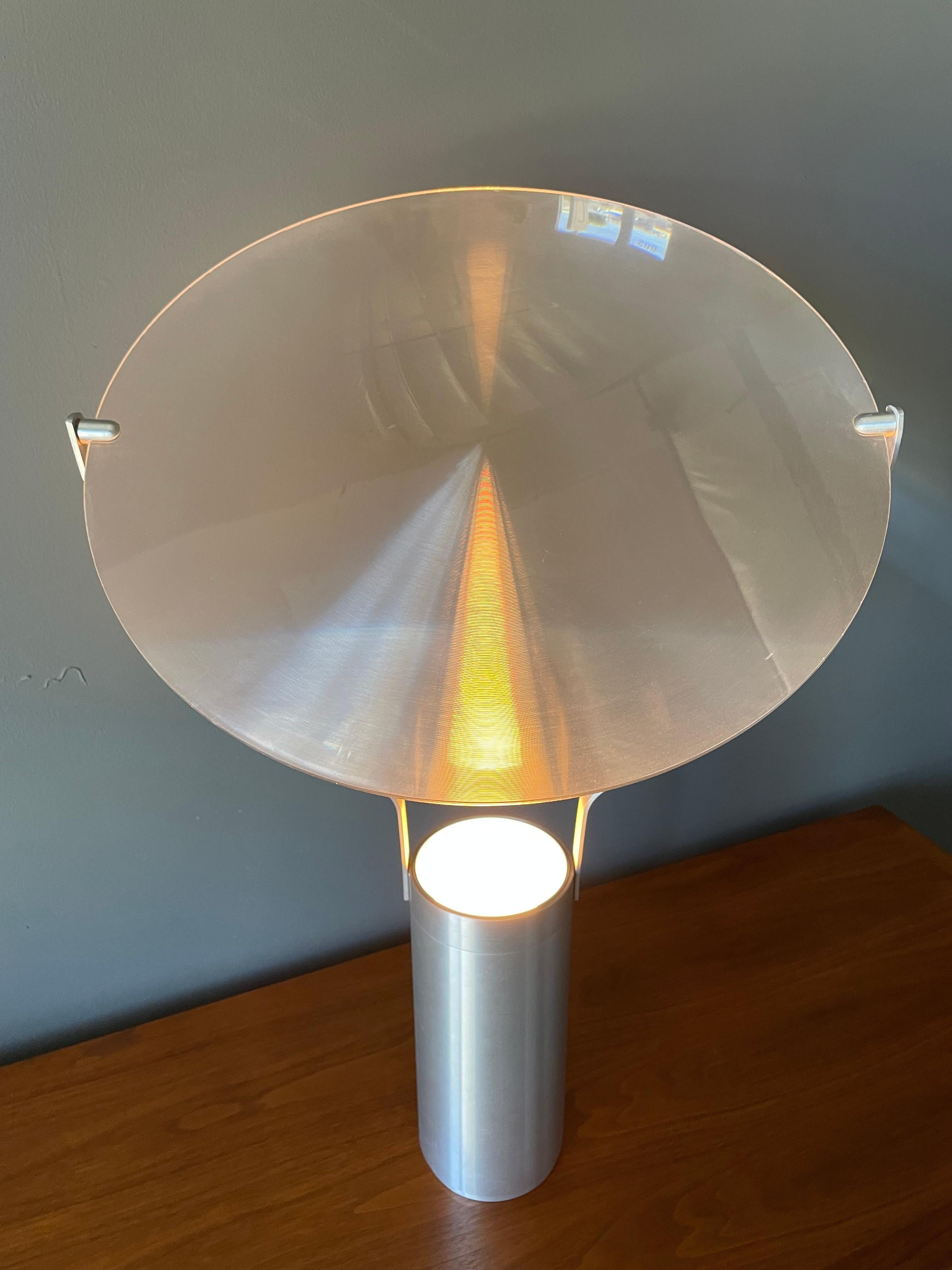 Postmodern Aluminum and Acrylic Lamp circa, 1980s In Good Condition In Costa Mesa, CA