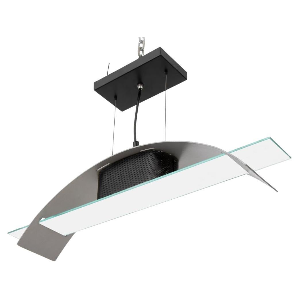 Lampada a sospensione postmoderna in alluminio e vetro