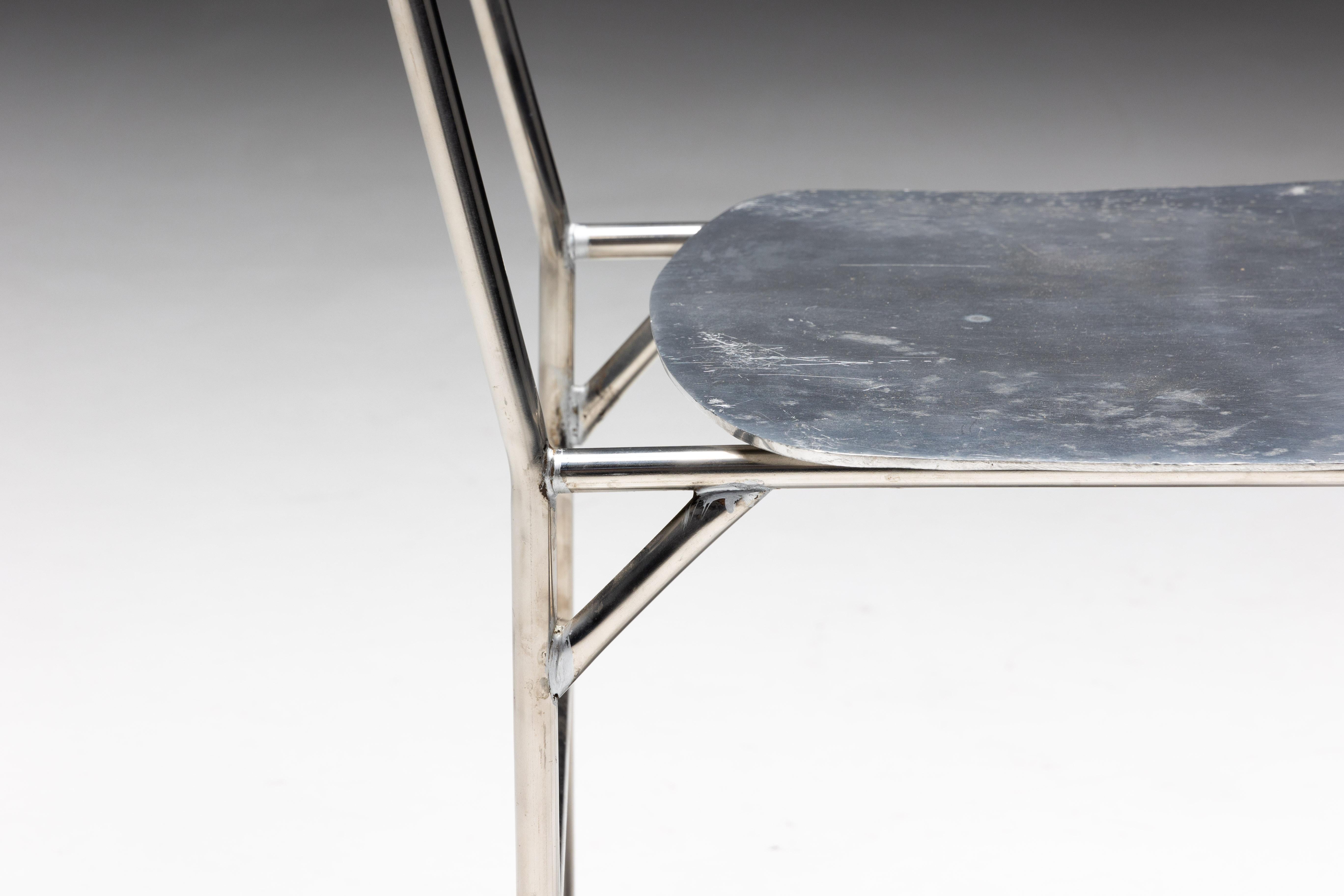 Postmodern Aluminum chairs, Italy, 1980s For Sale 5