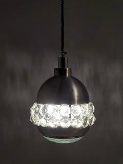 Pendentif postmoderne en aluminium, cristal et verre de Pia Guidetti Crippa pour Lumi